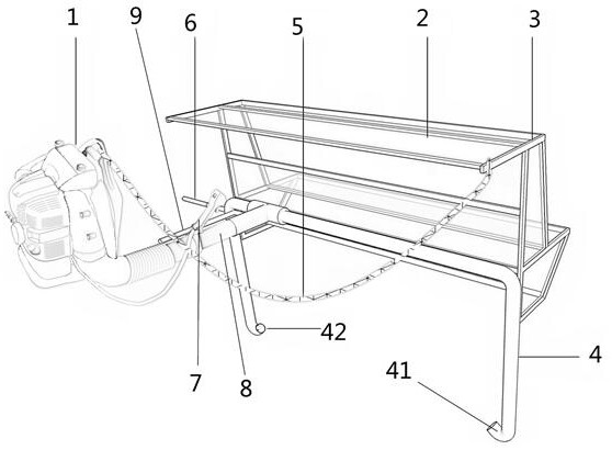 A kind of tea garden blowing type physical deworming machine