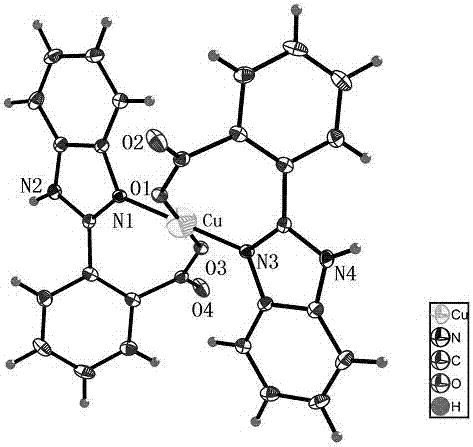 2-benzimidazolyl benzoic acid copper complex with anti-fungal activity and preparation method
