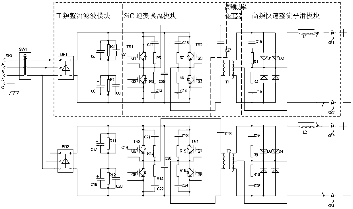 A high-power sic submerged arc welding power supply