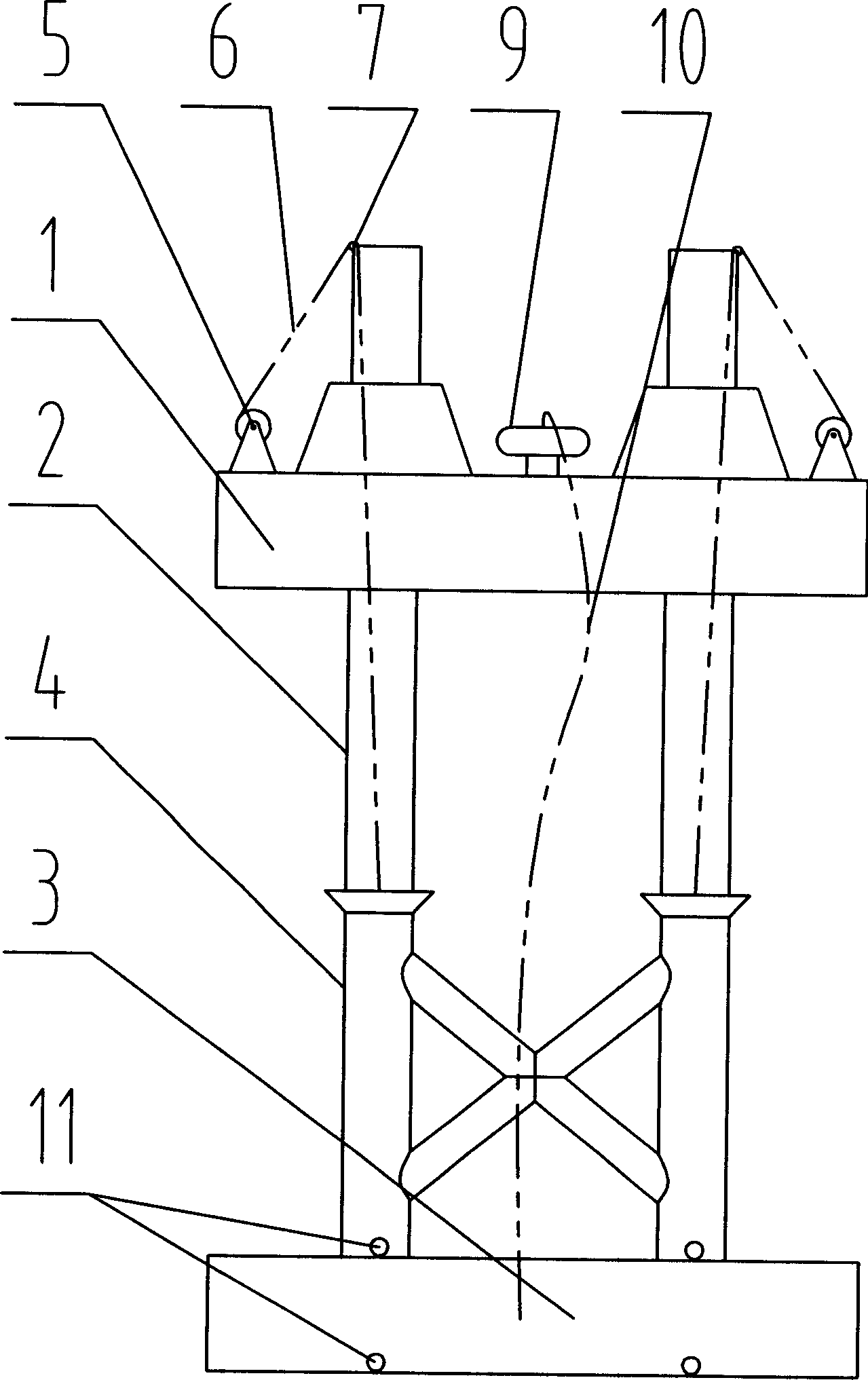Automatic lifting platform with split base and its using method
