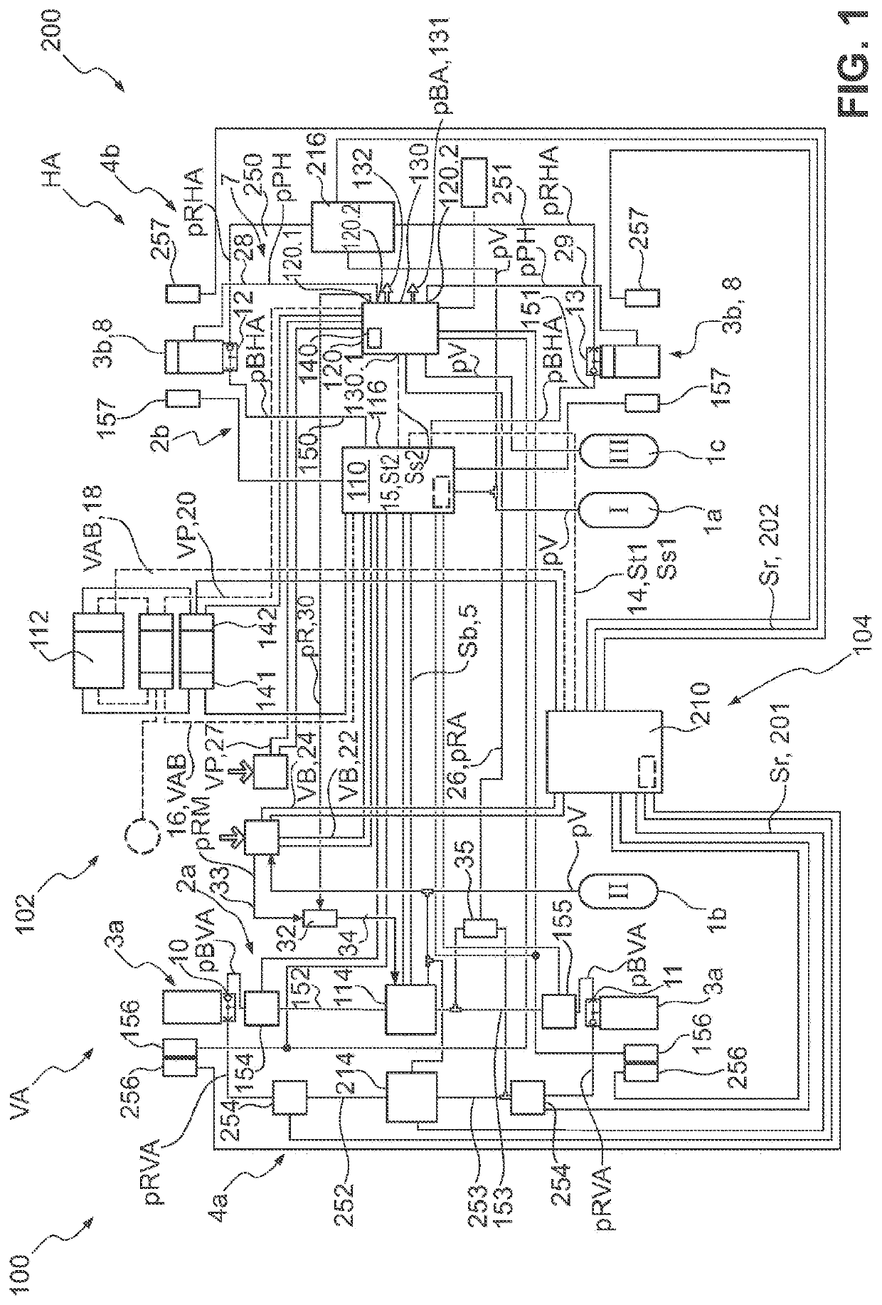 Electronically controllable braking system having two fall-back levels