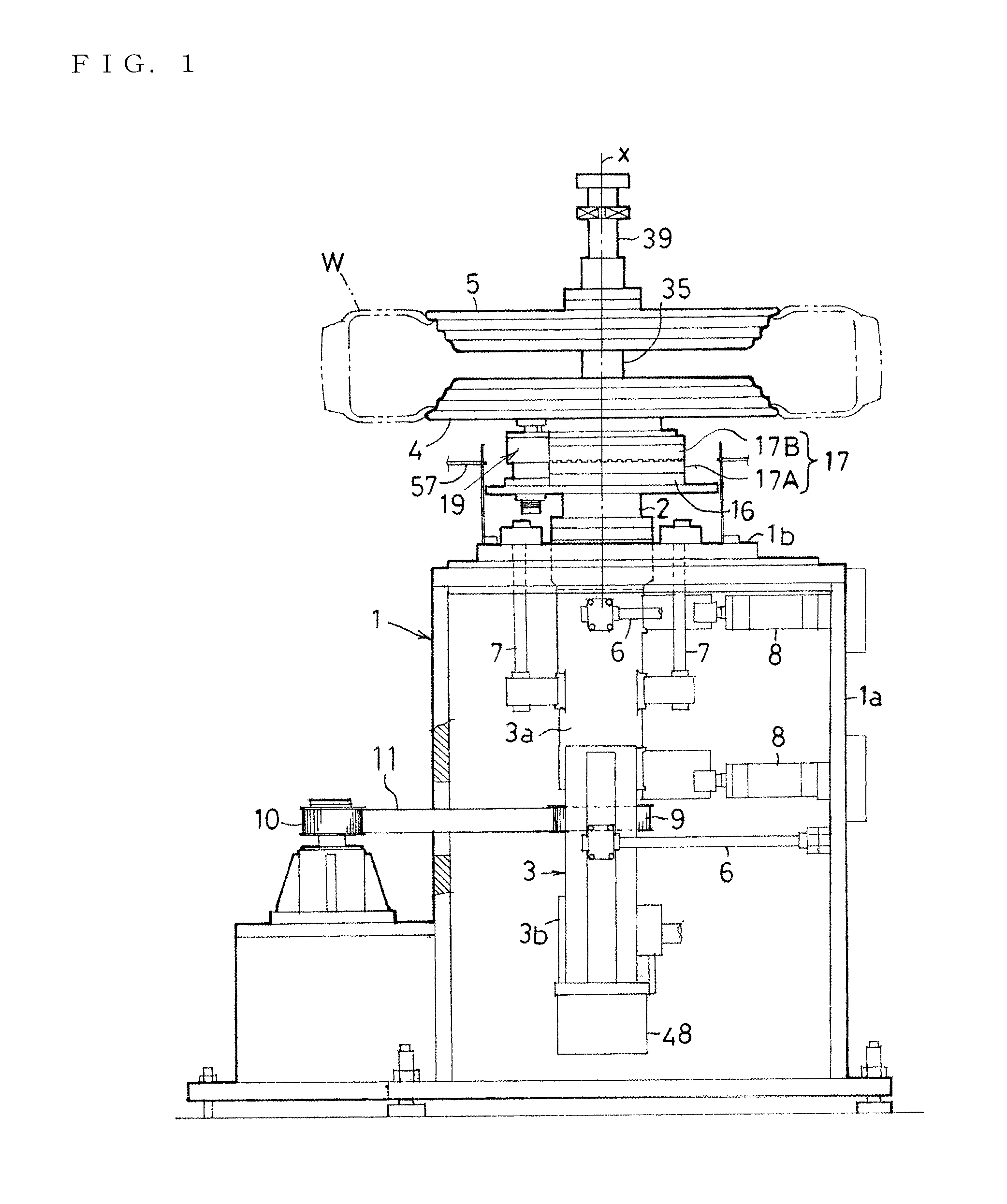 Rim replacing device in tire balance measuring device
