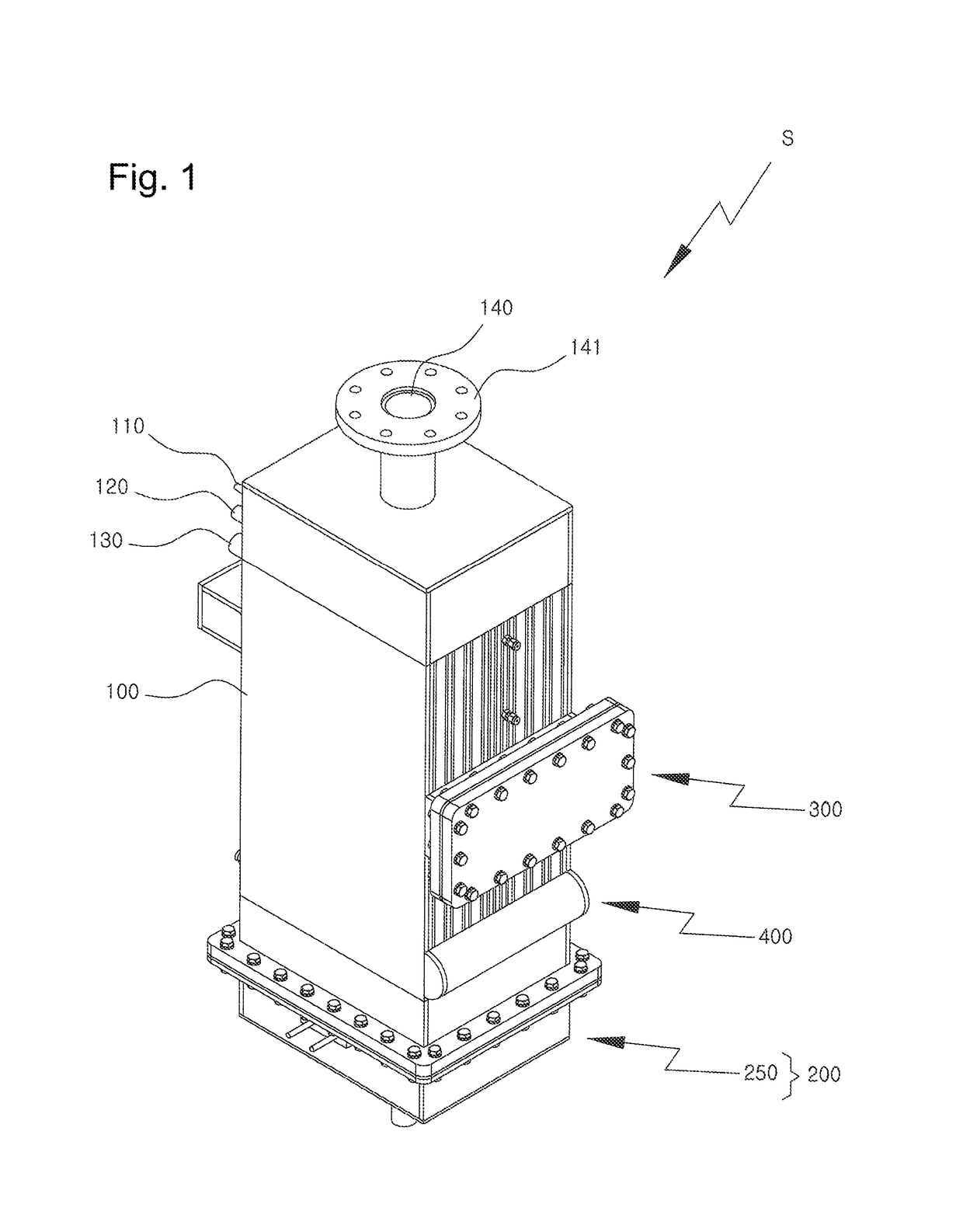 Multi-channel upright reformer for fuel cell merged with heater