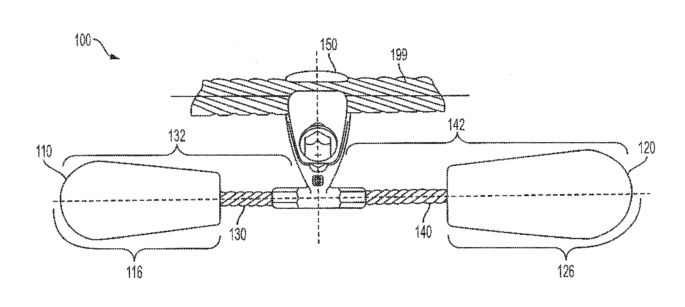 Asymmetrical stockbridge damper