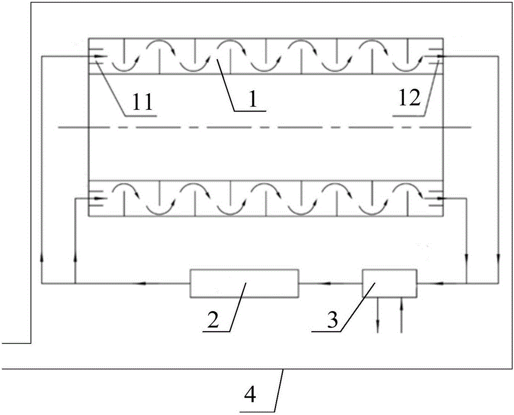 Tower tube drying device and drying method for tower tube surface coating