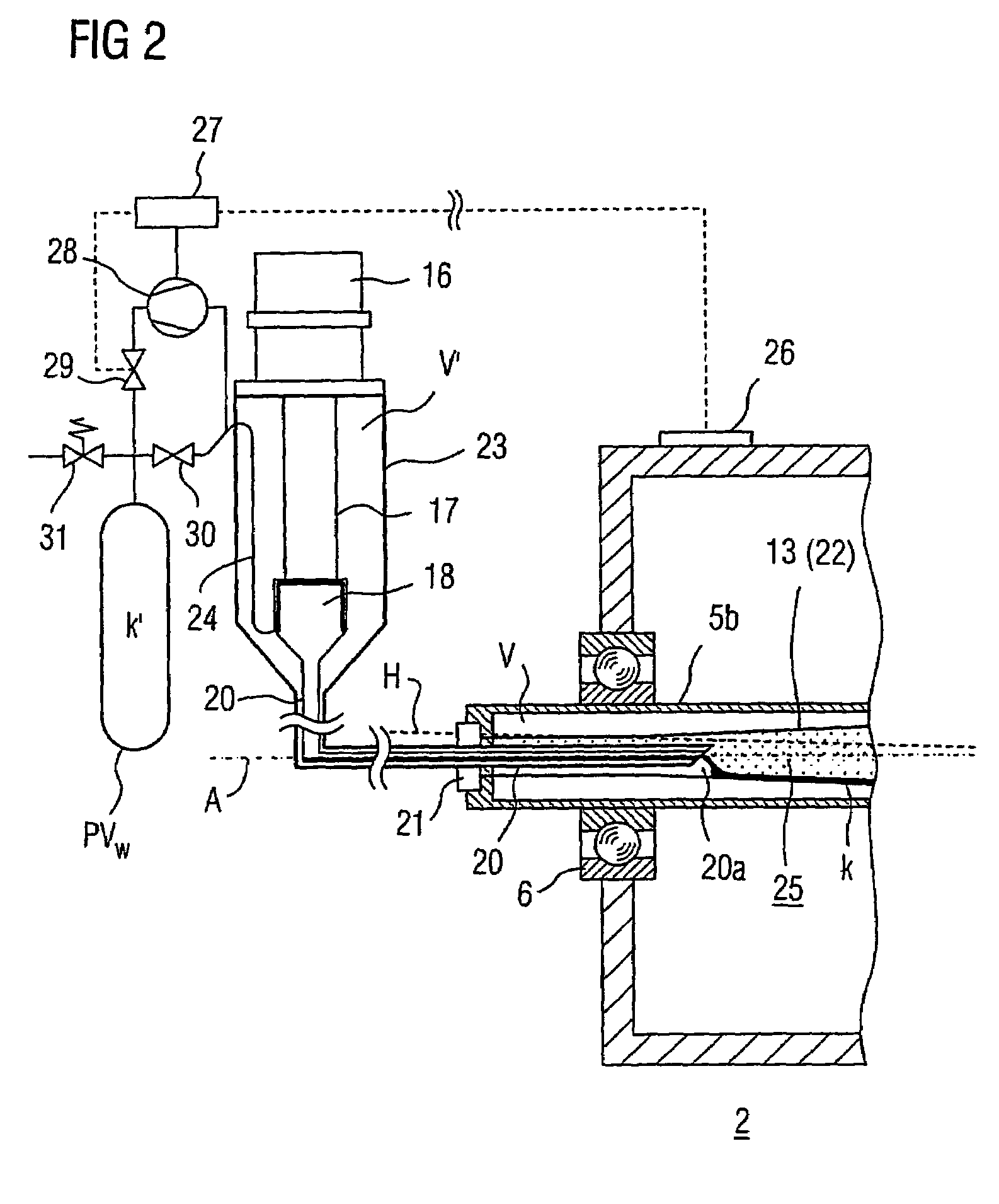 Machine device having superconducting winding and thermosiphon cooling of winding