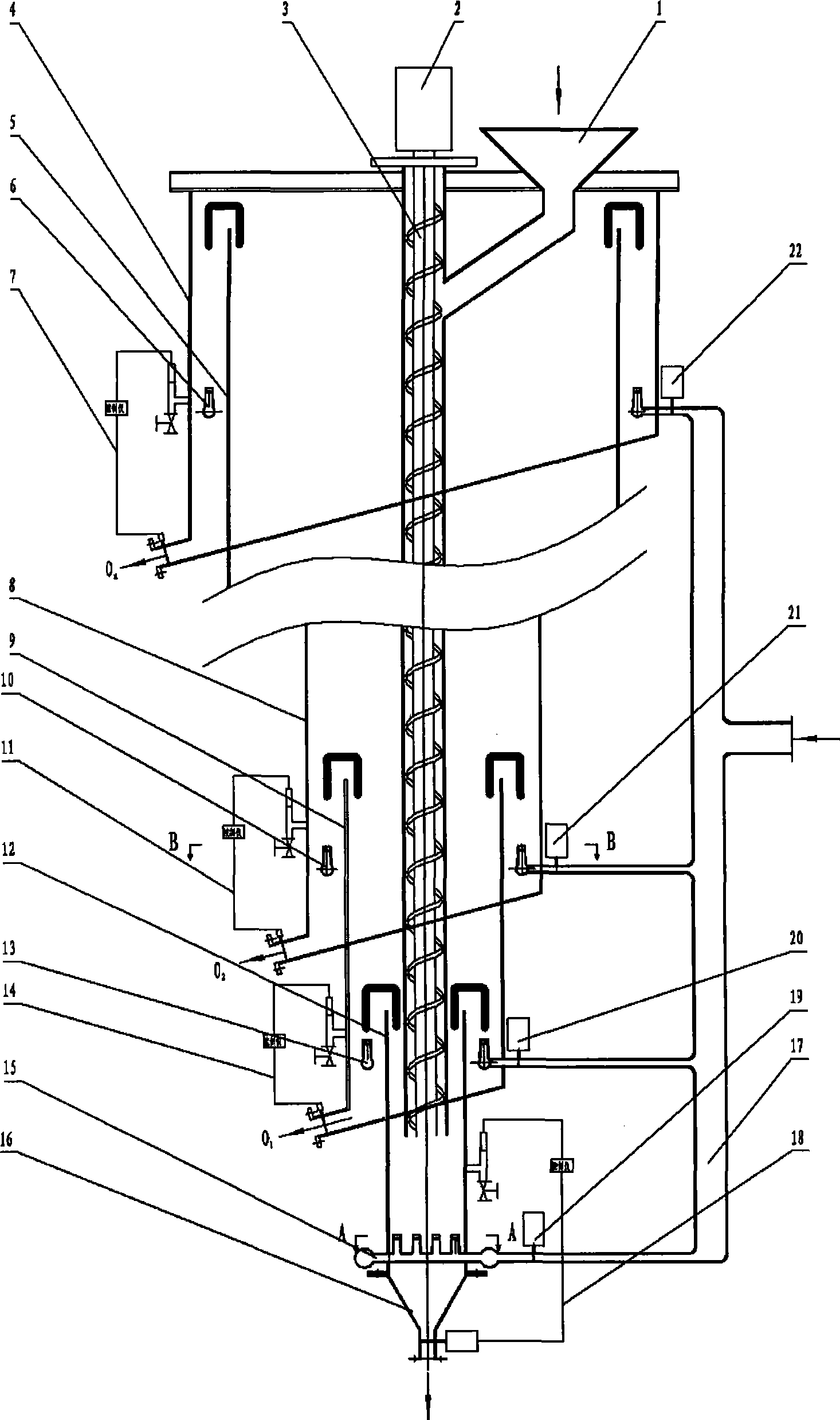 Multi-product liquid-solid fluid bed separation classification device and method