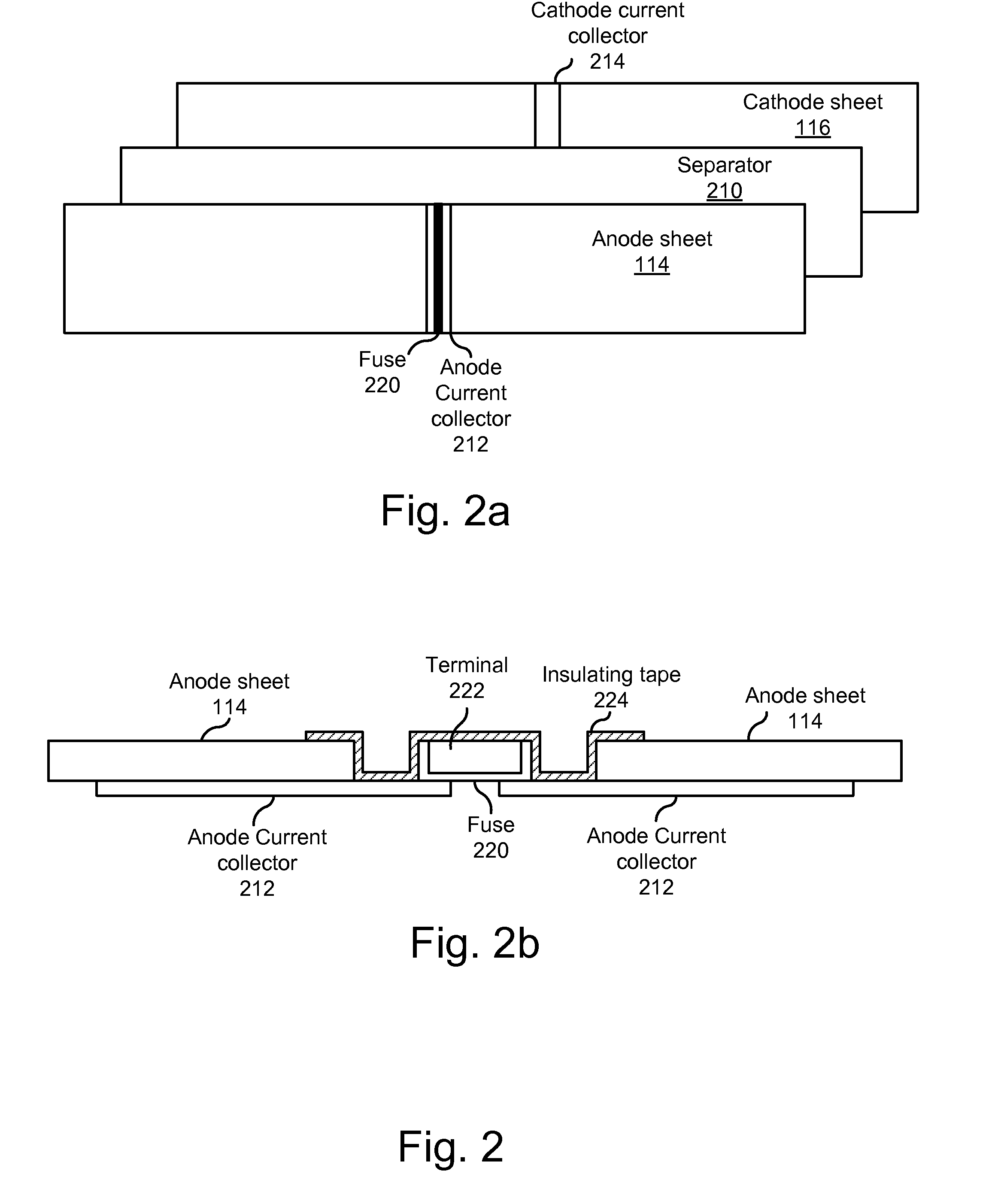 Apparatus and System for an Internal Fuse in a Battery Cell
