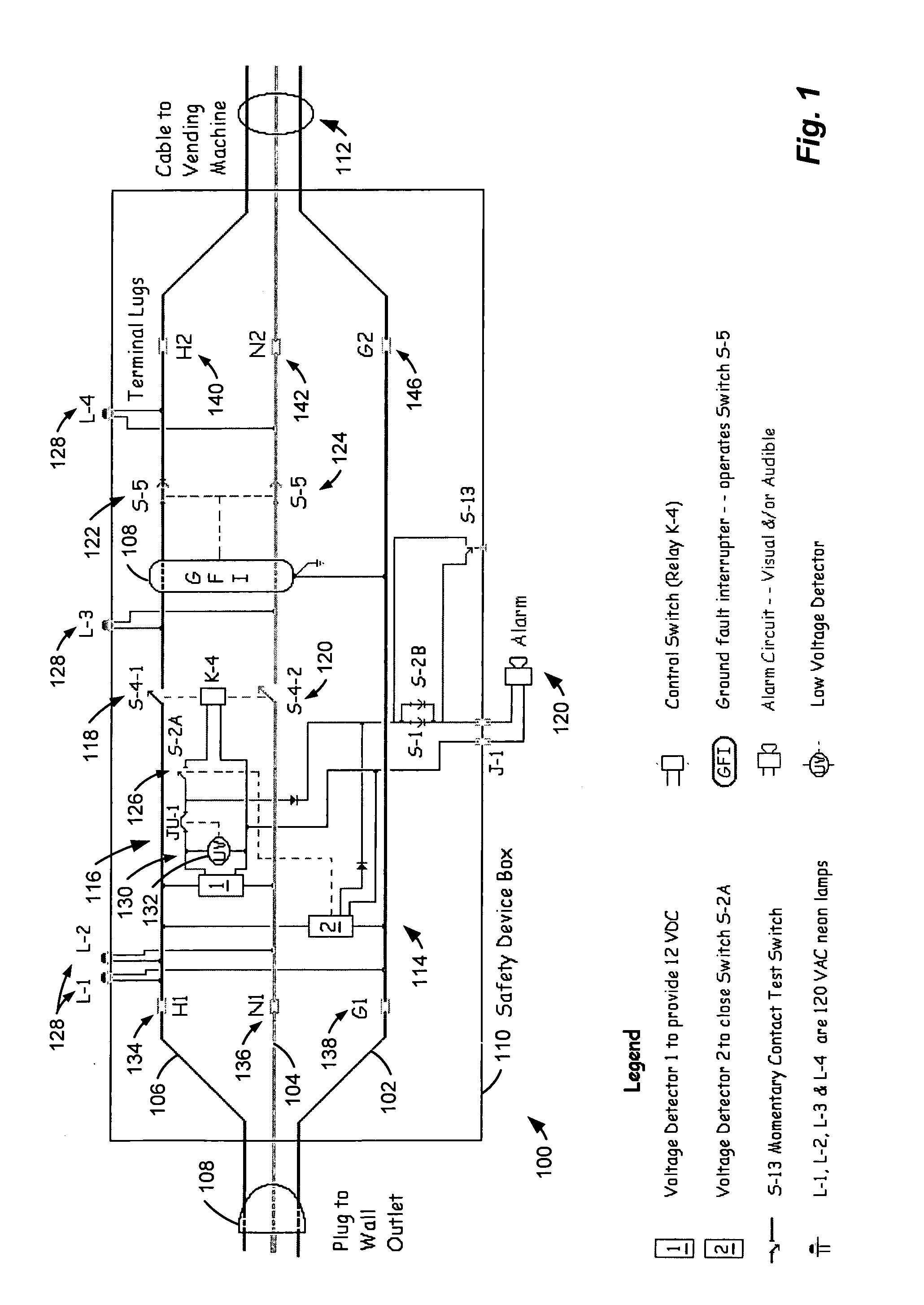 Safety device for prevention of electrical shocks