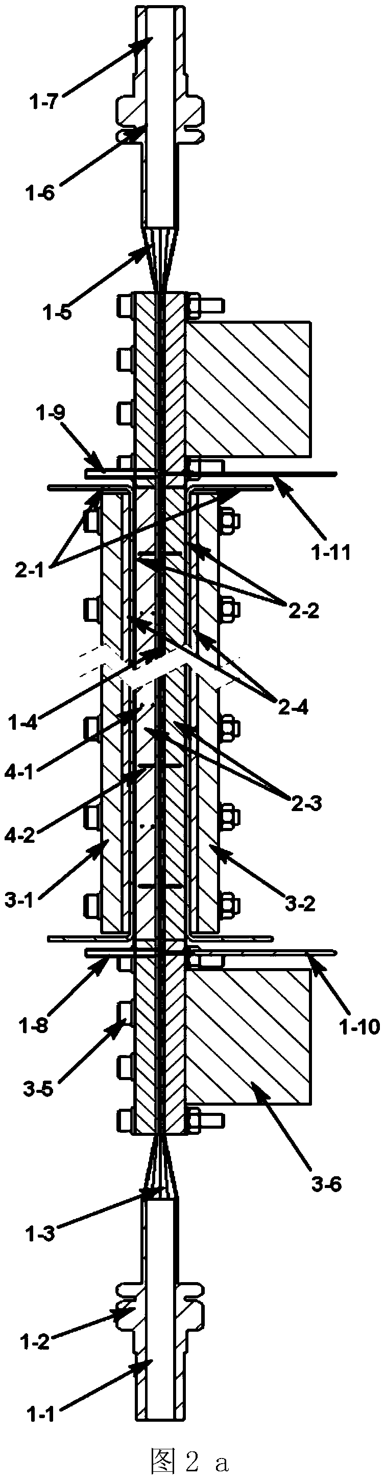 A test device for flow and heat transfer characteristics of a transverse non-uniform indirect heating rectangular channel