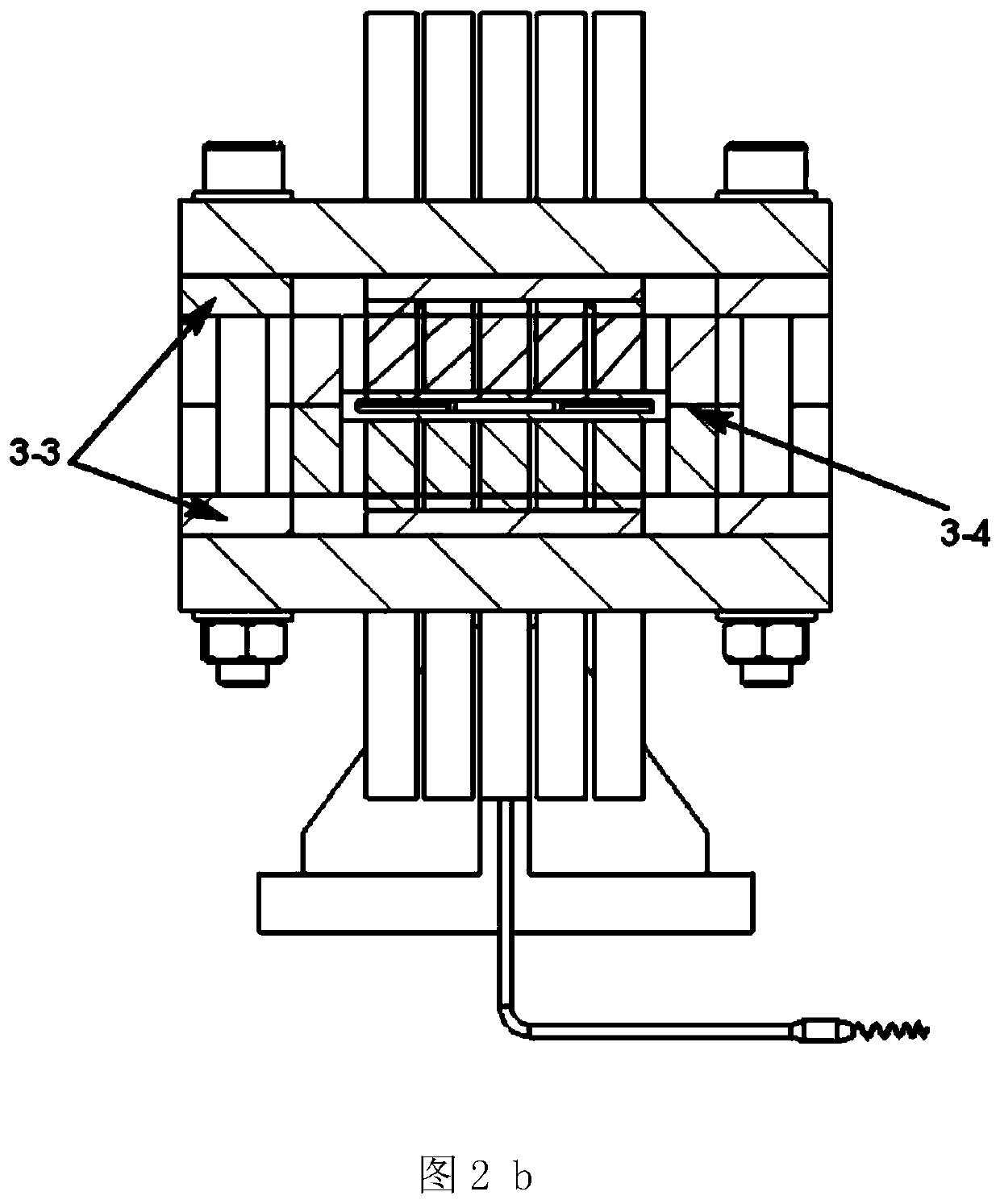 A test device for flow and heat transfer characteristics of a transverse non-uniform indirect heating rectangular channel