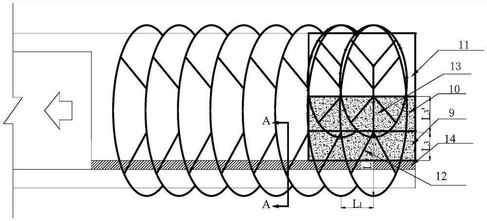 A goaf filling method for reconstructing broken roof structure in coal pillarless mining