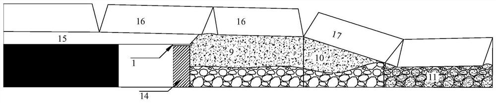 A goaf filling method for reconstructing broken roof structure in coal pillarless mining