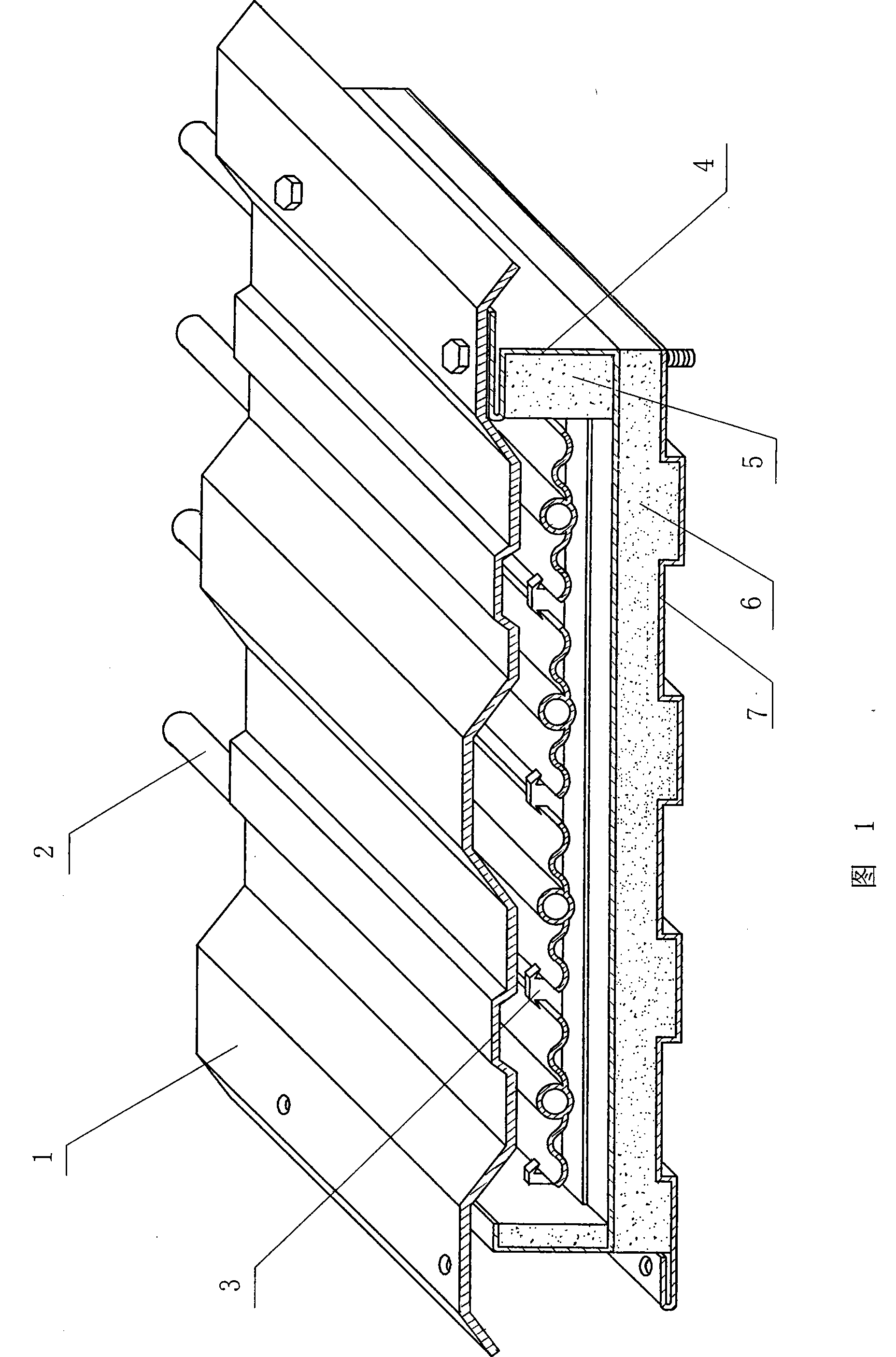 Superconducting solar colored steel composite board heat collection device