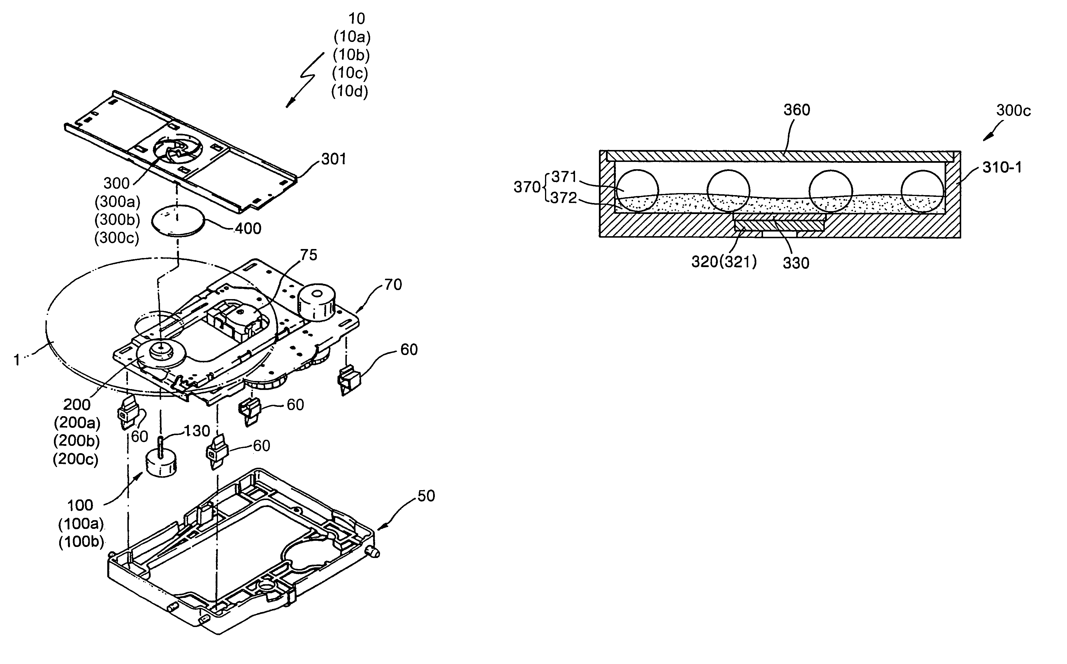 Disk player, and self-compensating-dynamic-balancer (SCDB) integrated turntable, SCDB integrated clamper and SCDB integrated spindle motor employed in the same