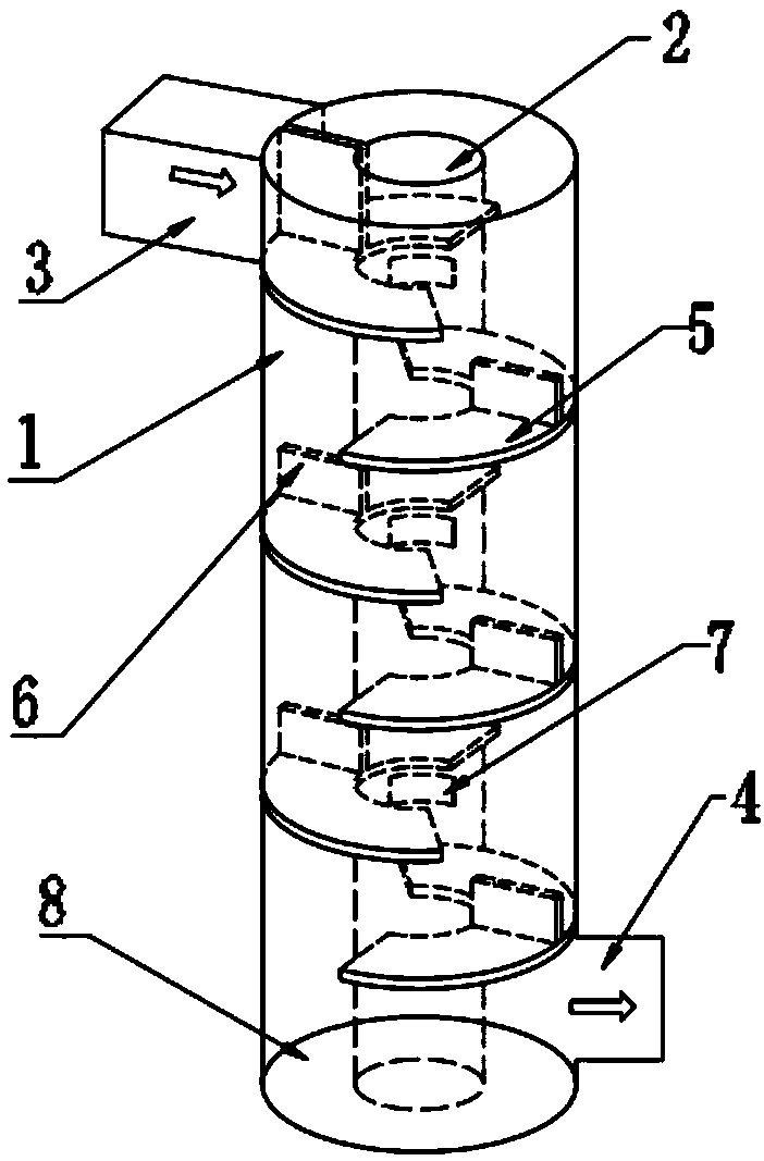 Two-way convection graded drop energy dissipation shaft