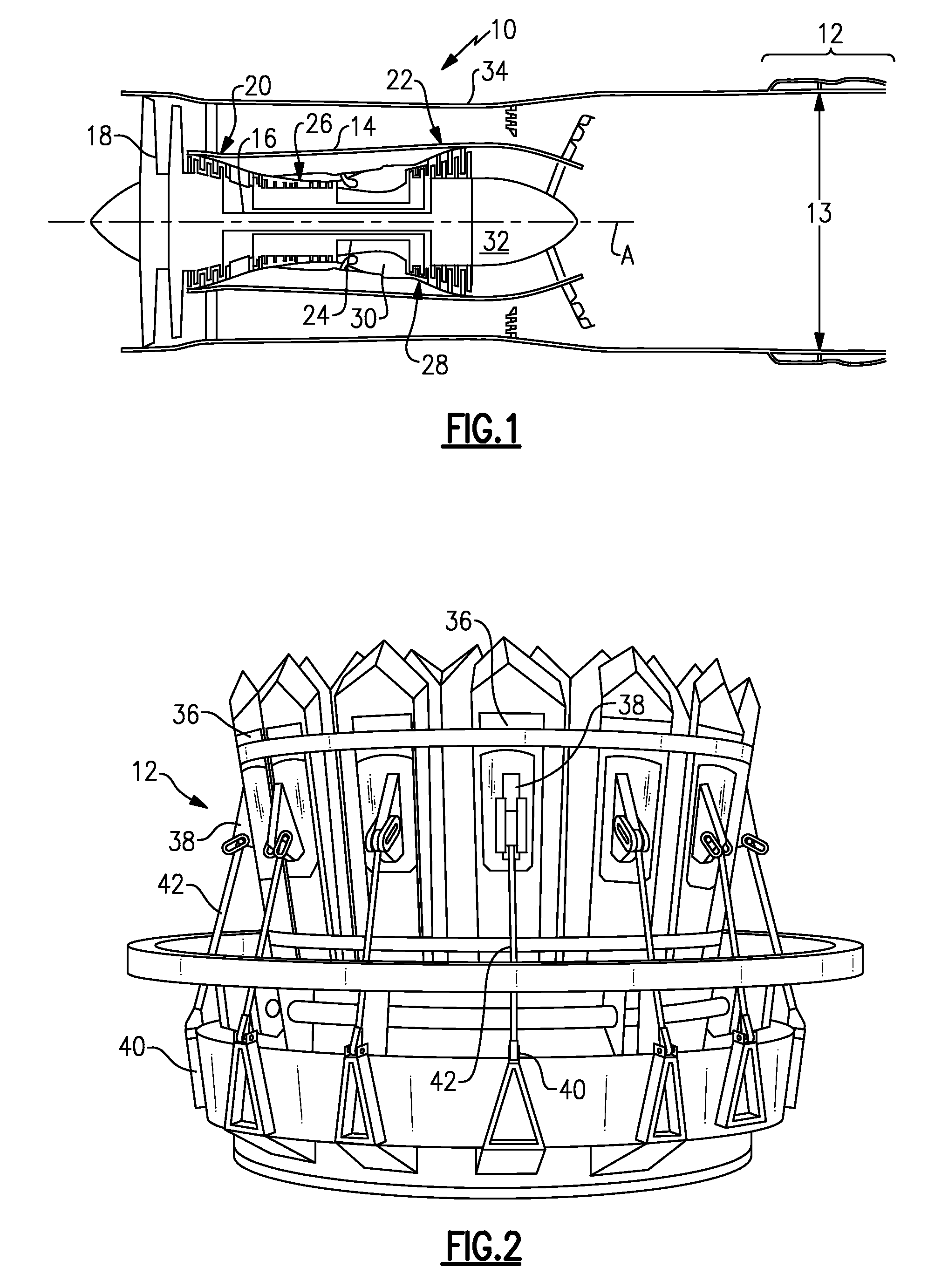 Mode strut and divergent flap interface