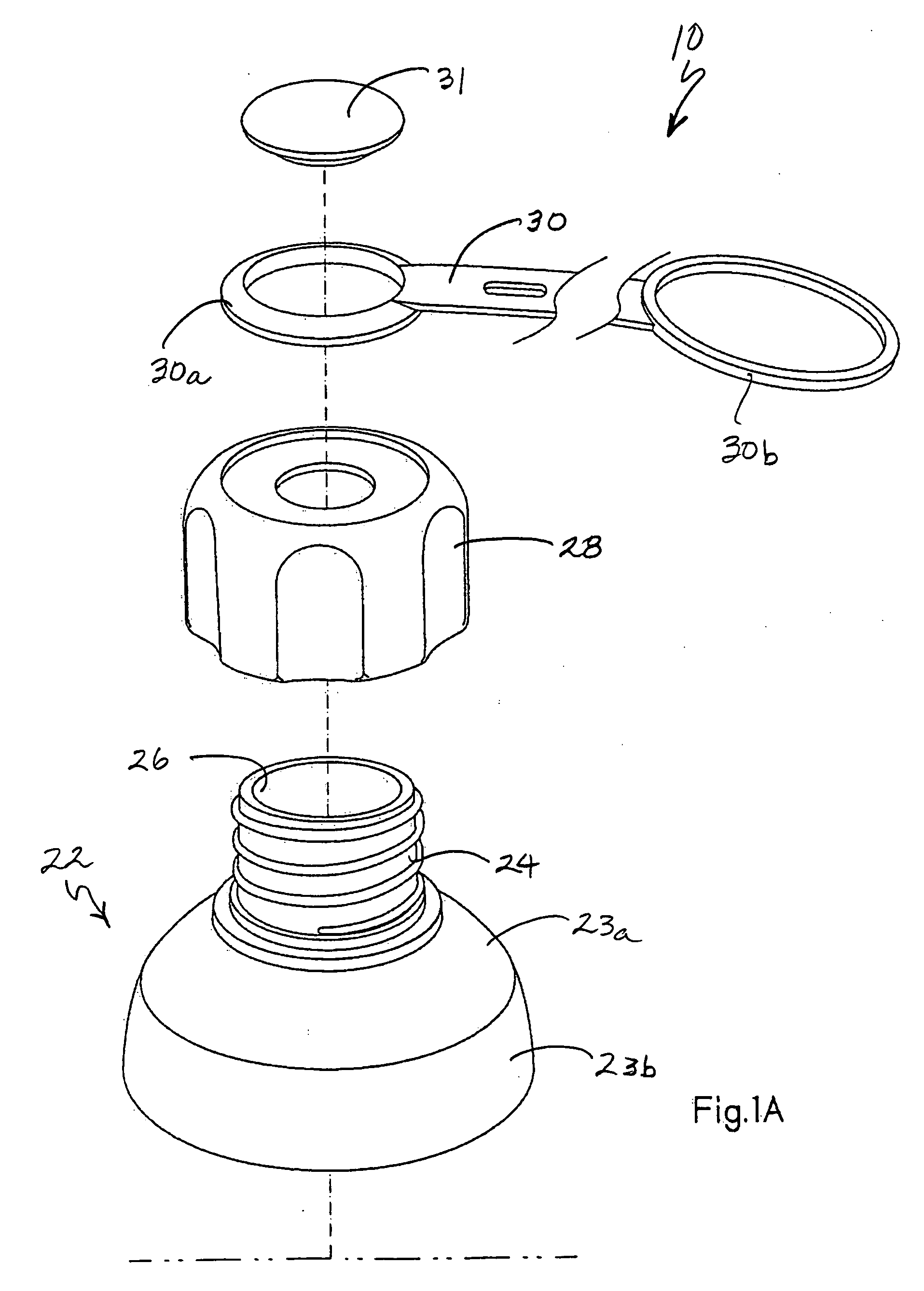 Bottle assembly with removable container assembly