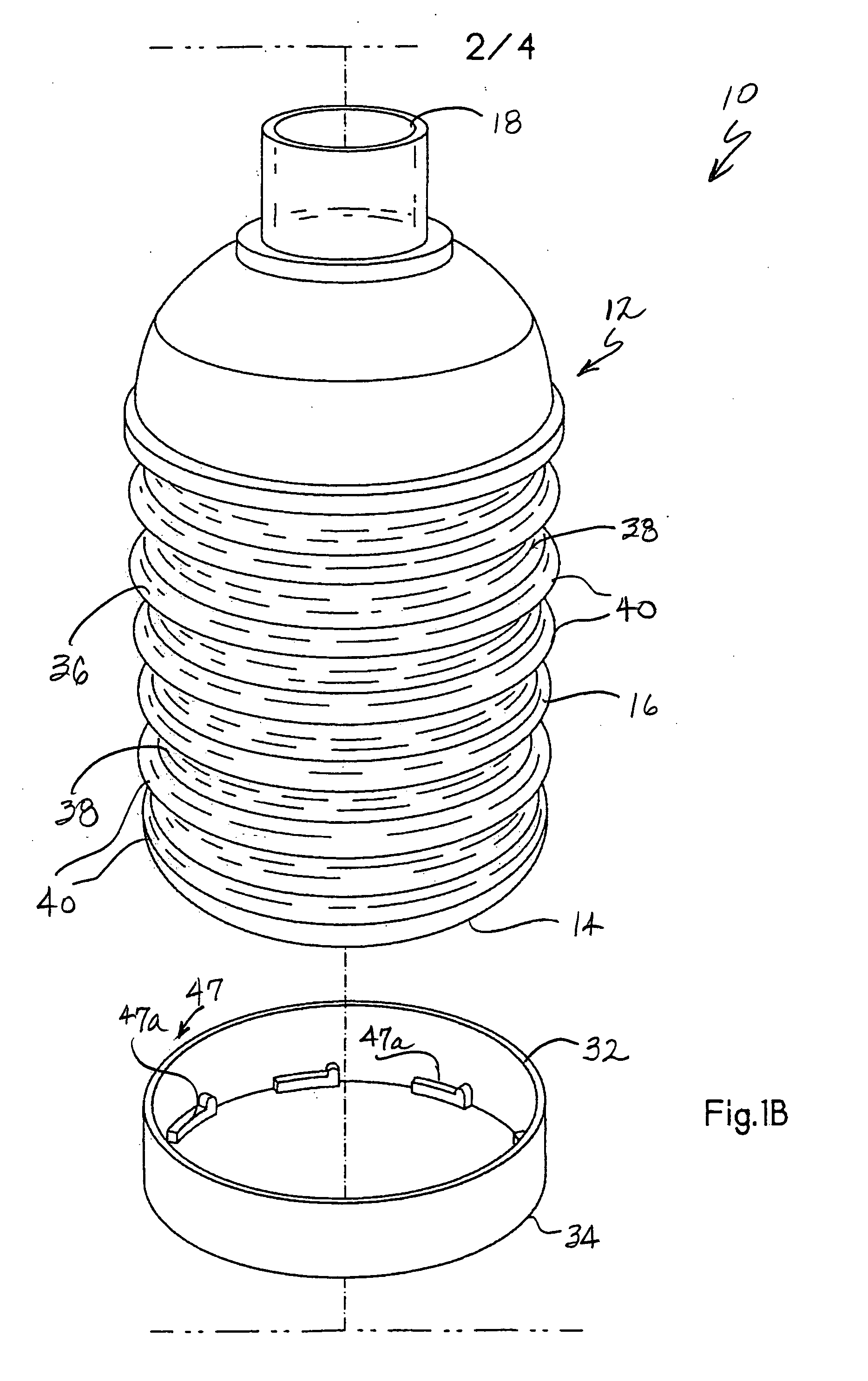 Bottle assembly with removable container assembly