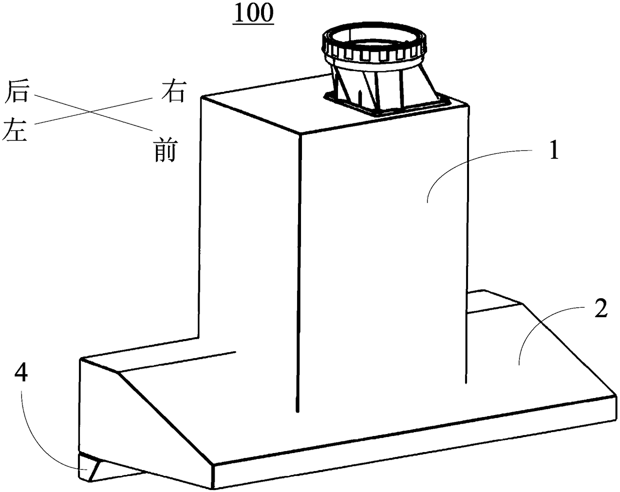 Top suction type range hood