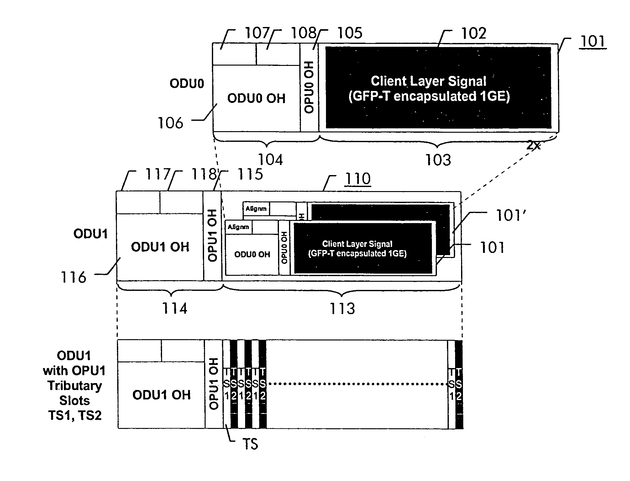 Method and apparatus for transporting a client layer signal over an optical transport network (OTN)