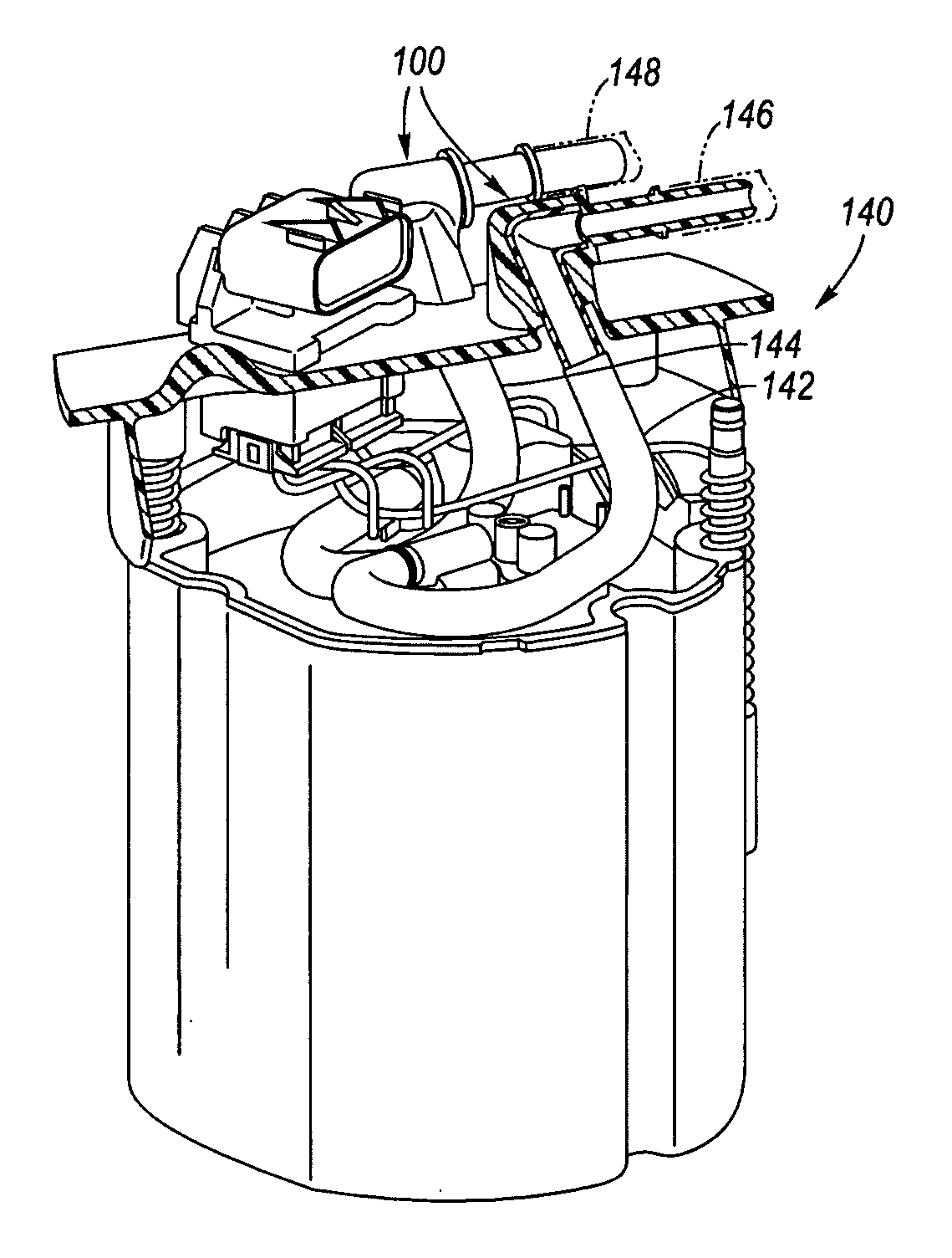 Fuel Port Elbow Having a Truncated Conductive Insert Tube