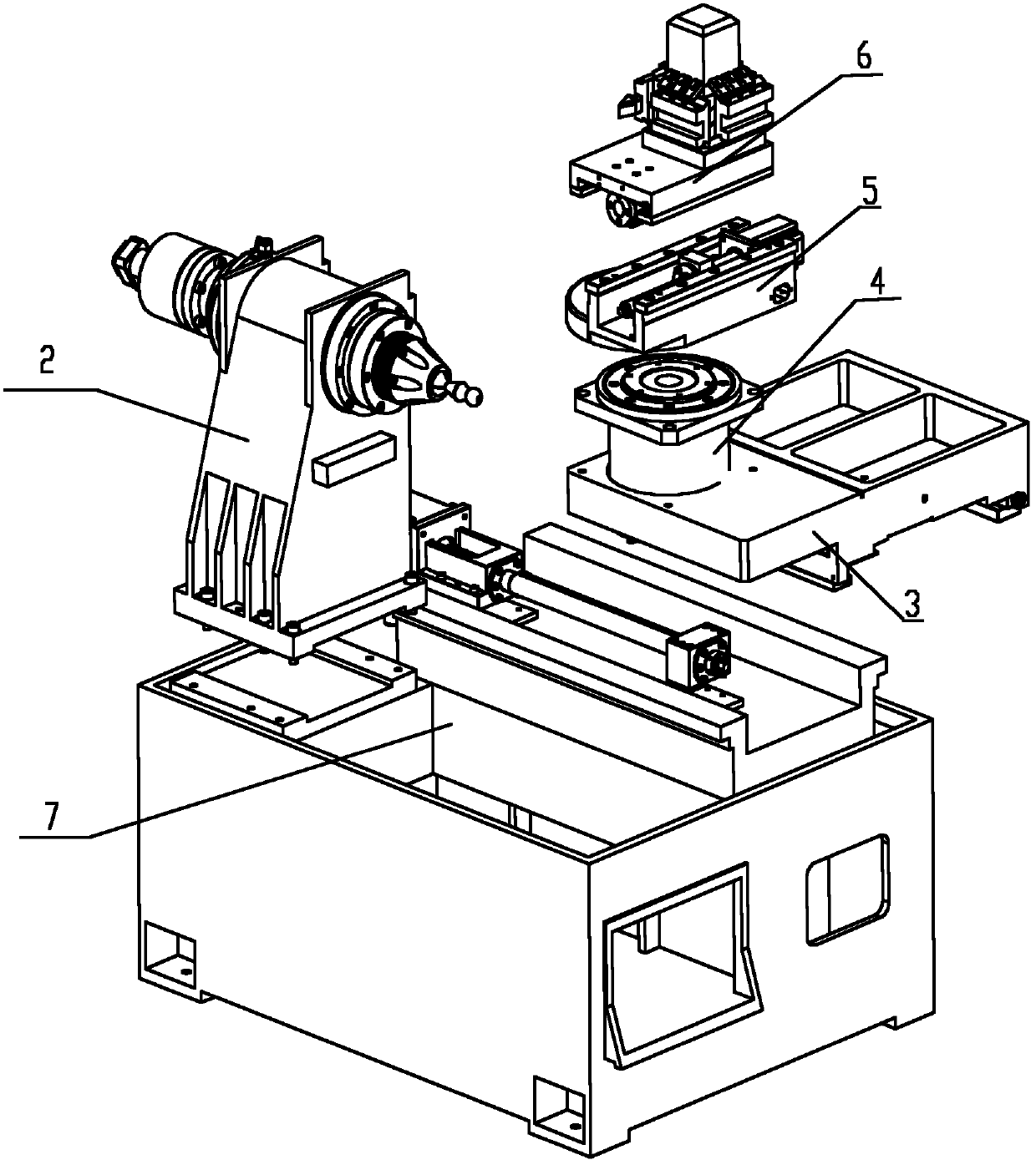 Automatic high-speed precision numerical control machine tool for cutting spherical surface