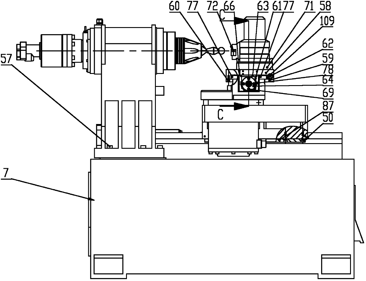 Automatic high-speed precision numerical control machine tool for cutting spherical surface