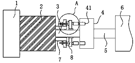 Turnover plate limiting device for airport container trailer