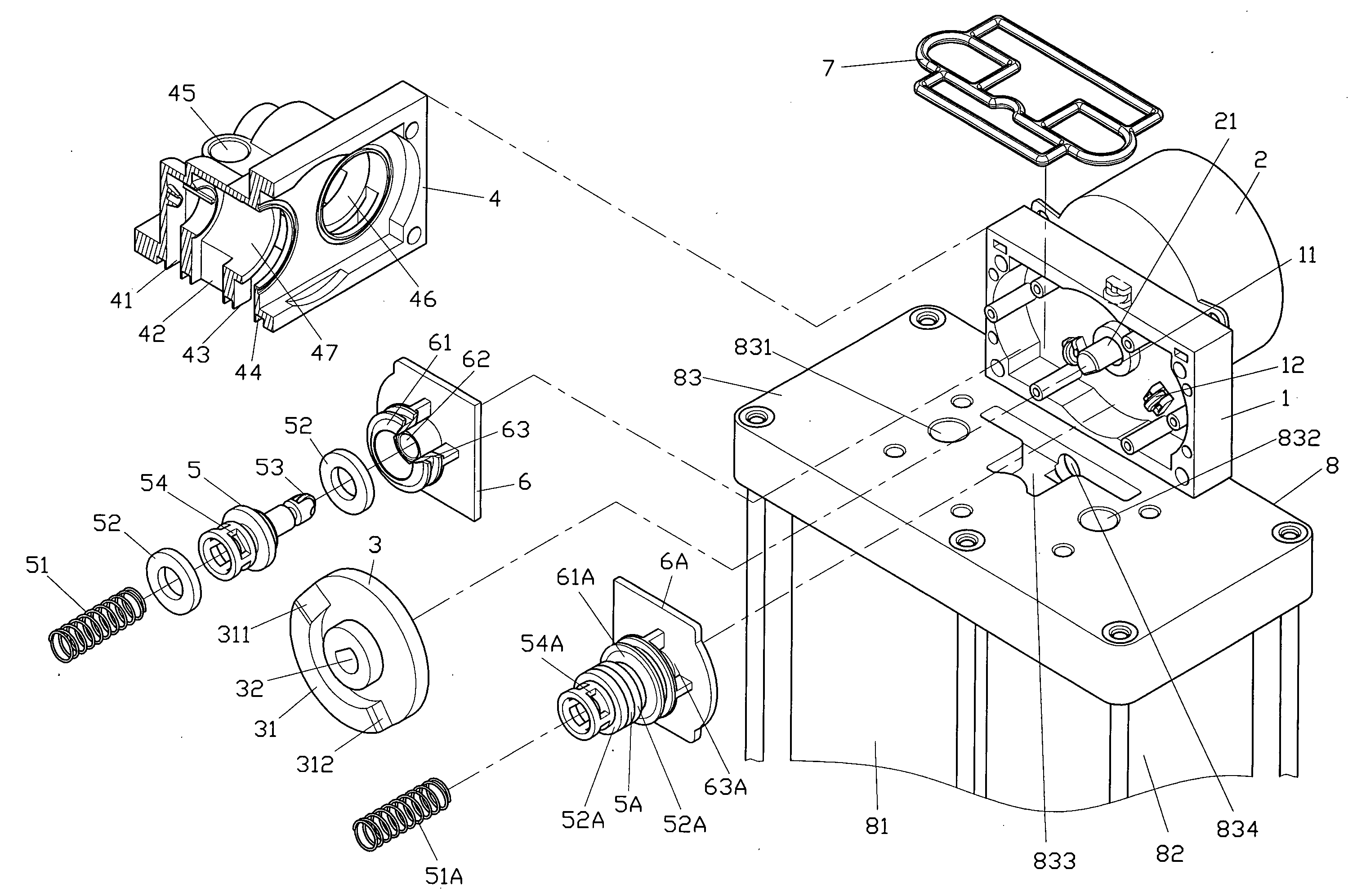 Control valve structure for an oxygen machine