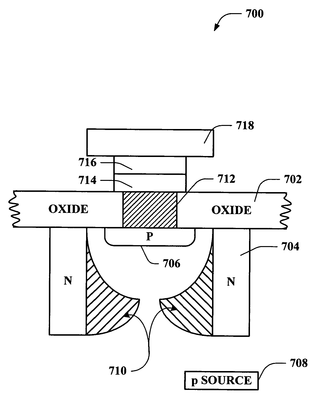 Vertical JFET as used for selective component in a memory array