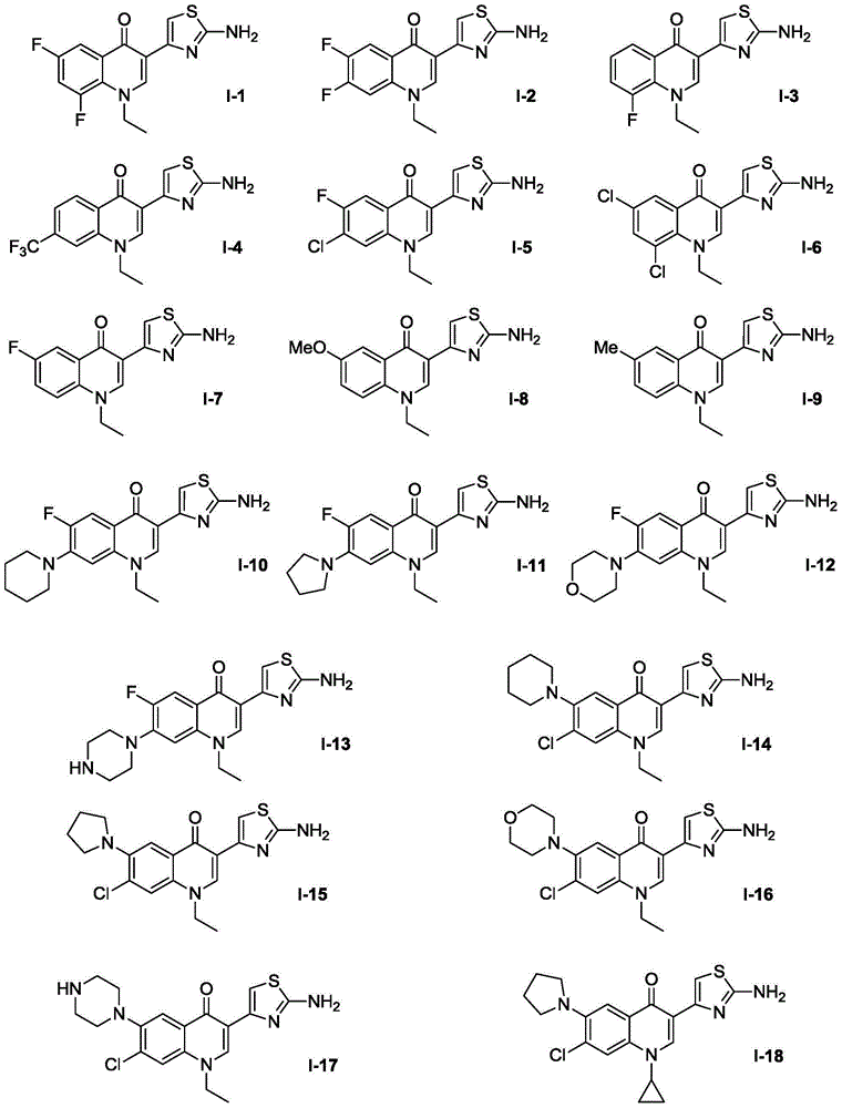 Quinolone thiazole compound and preparation method and application thereof