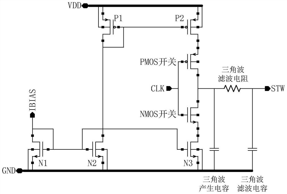 D-type audio power amplifier and sampling triangular wave generating and filtering circuit used therein