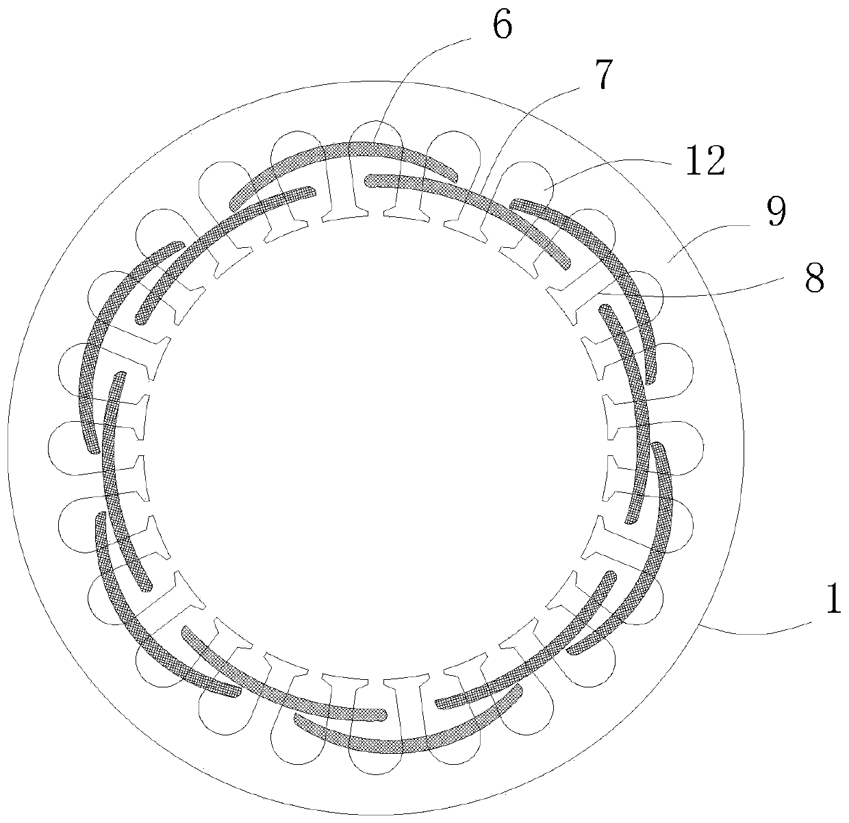 Special-shaped groove stator punching sheet of motor