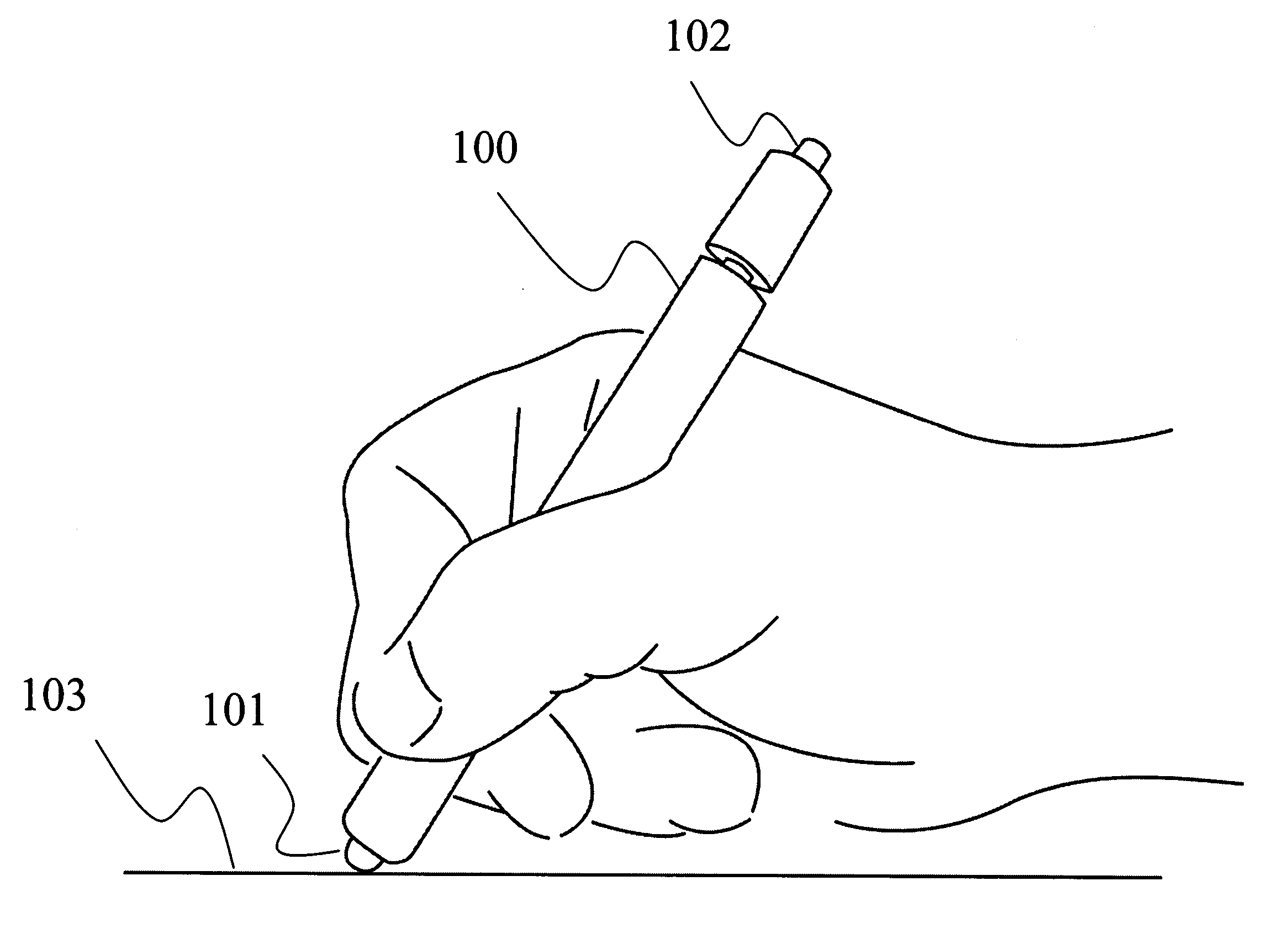 Hand-held haptic stylus