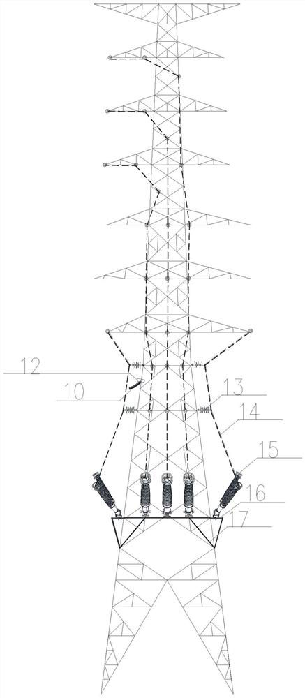 Wiring method for erecting all-dielectric self-supporting optical cable based on double angle steel main material iron tower