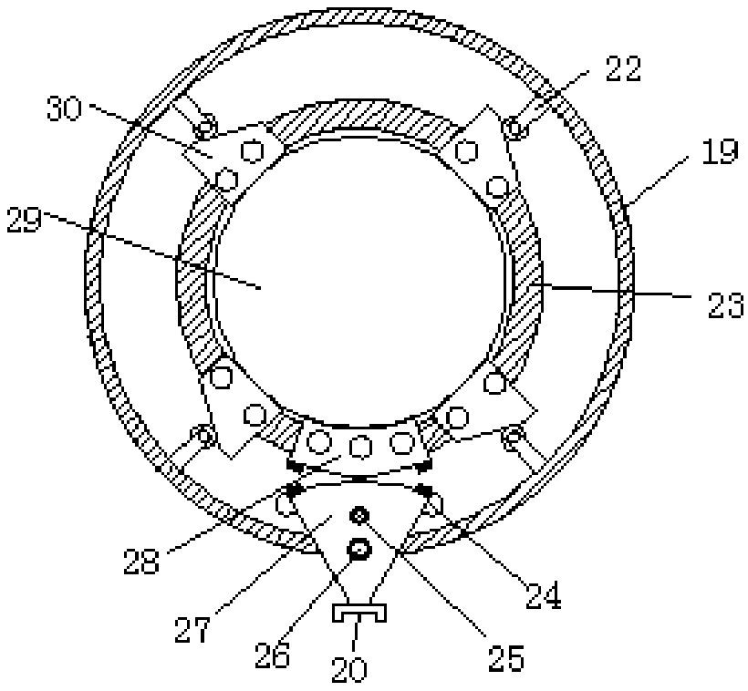 Clamping and positioning device for instrument head flanging
