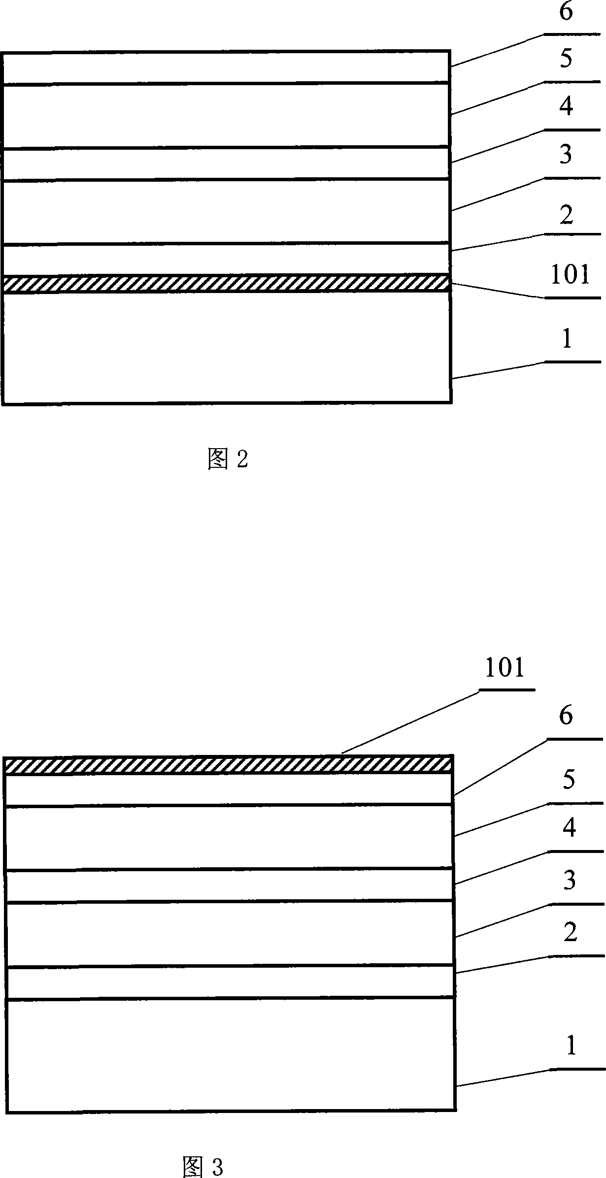 ZnO base luminescent part with adulteration layer structure