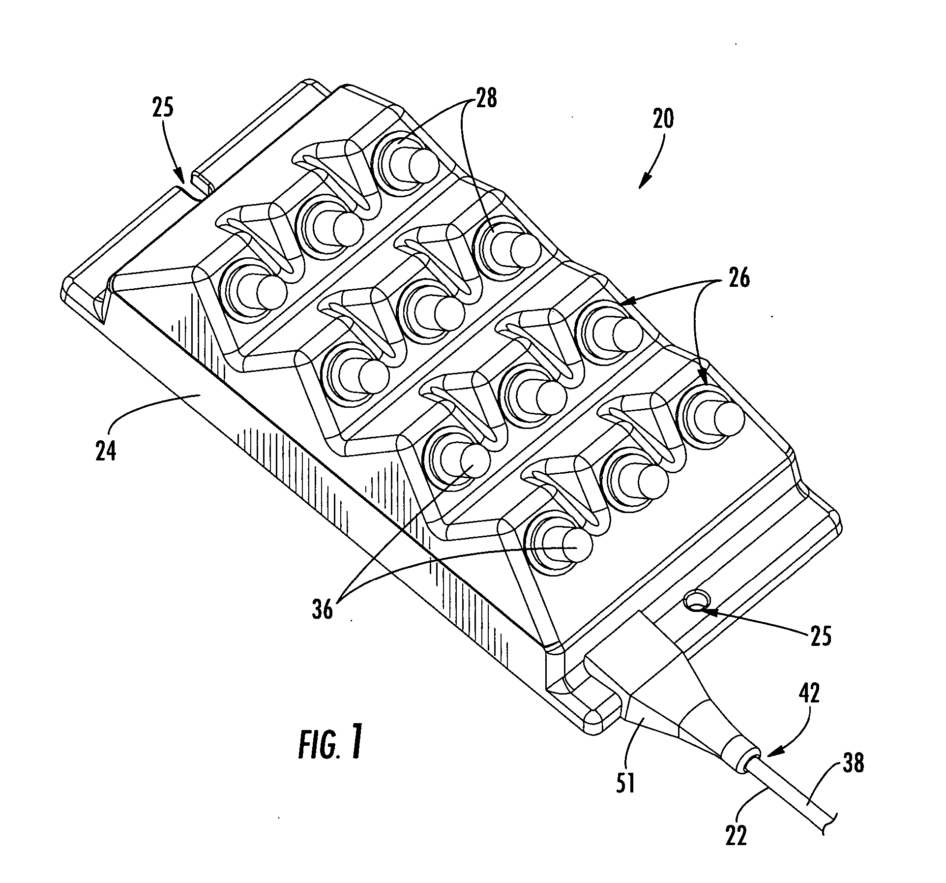 Overmolded multi-port optical connection terminal having means for accommodating excess fiber length