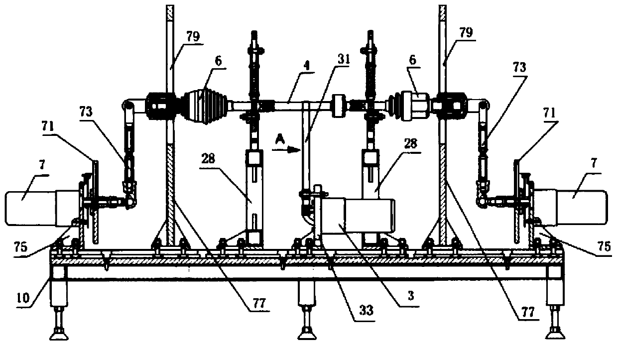 Shell performance test bench of automobile transmission shaft