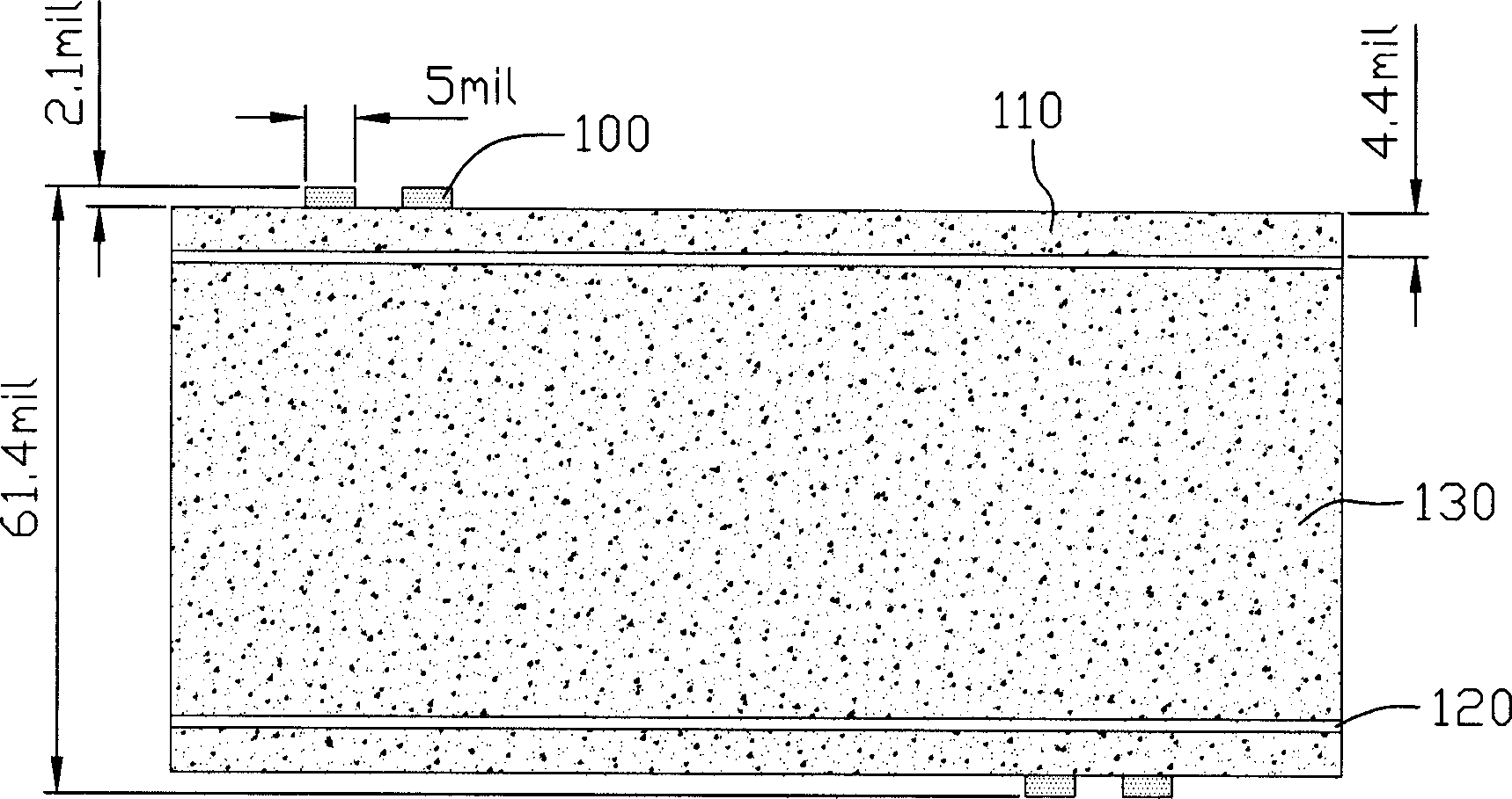 Double layer printed circuit board capable of implementing impedance control