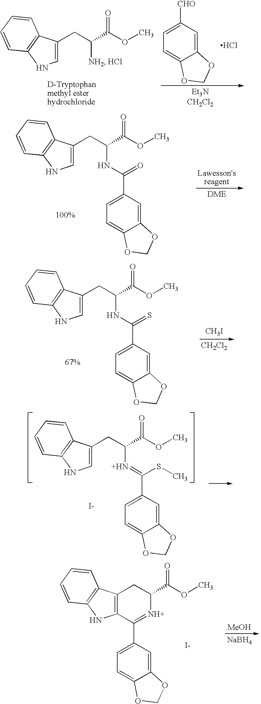 Modified Pictet-Spengler reaction and products prepared therefrom