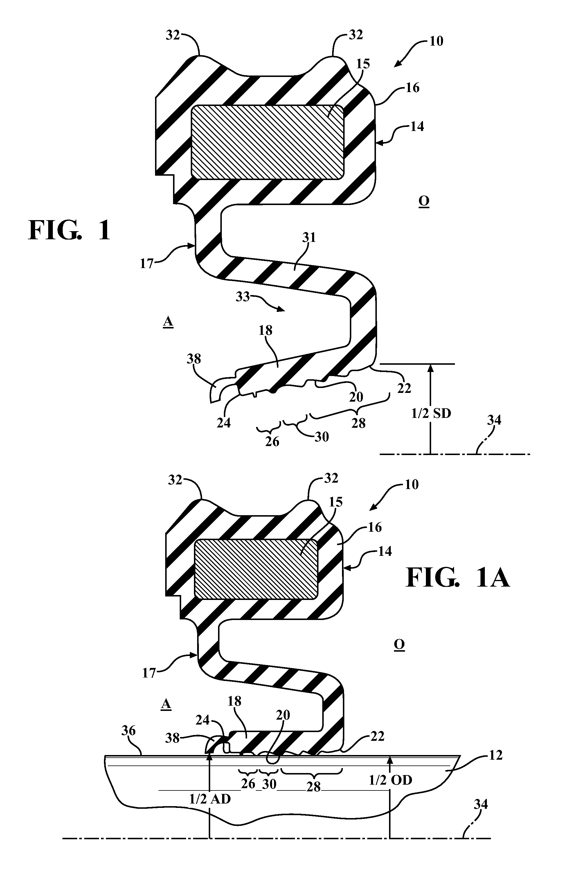 Radial shaft seal with dust exclusion and hydrodynamic sealing feature