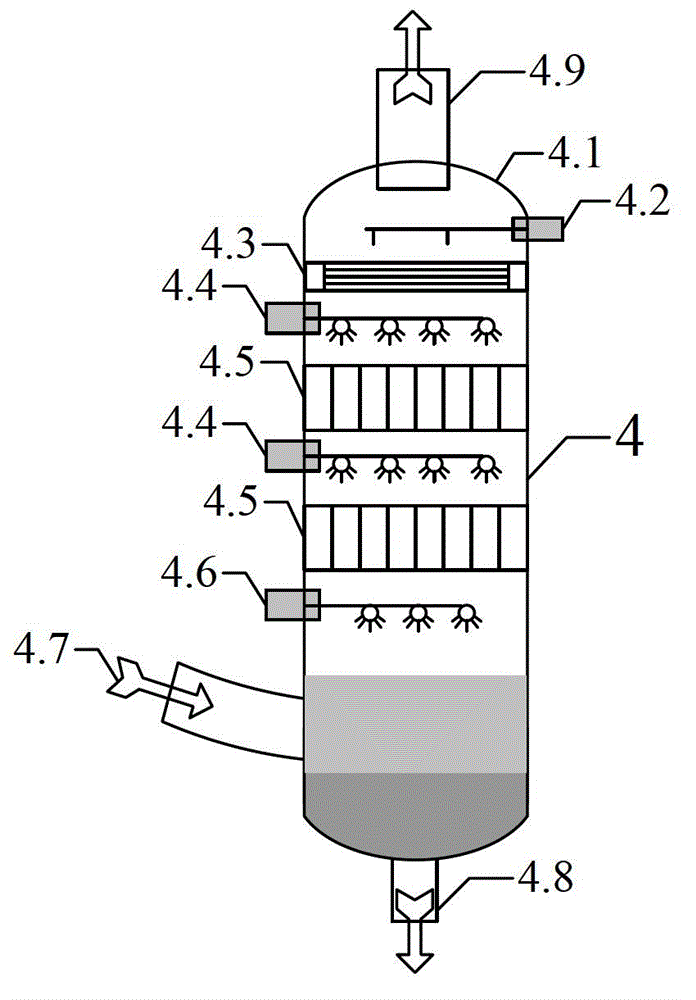 Device for washing and desulfurating waste gas of marine diesel engine