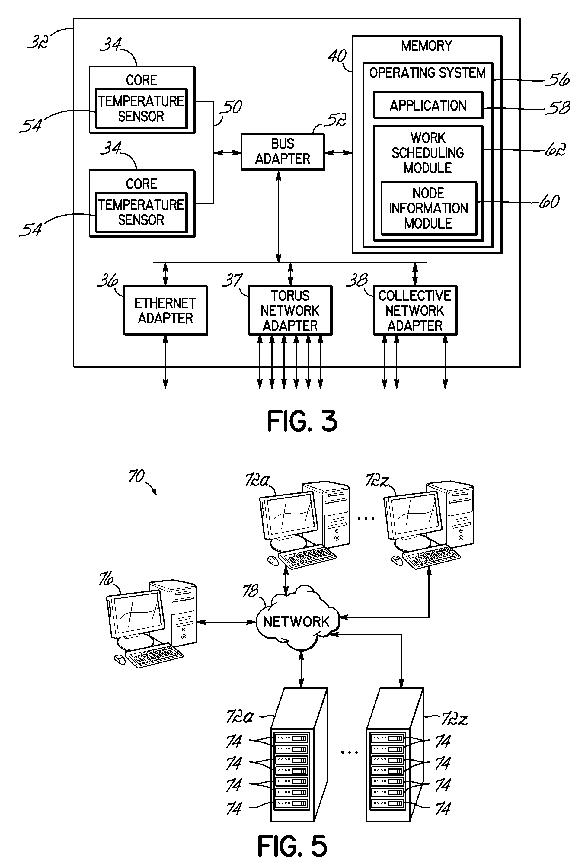 Environment based node selection for work scheduling in a parallel computing system