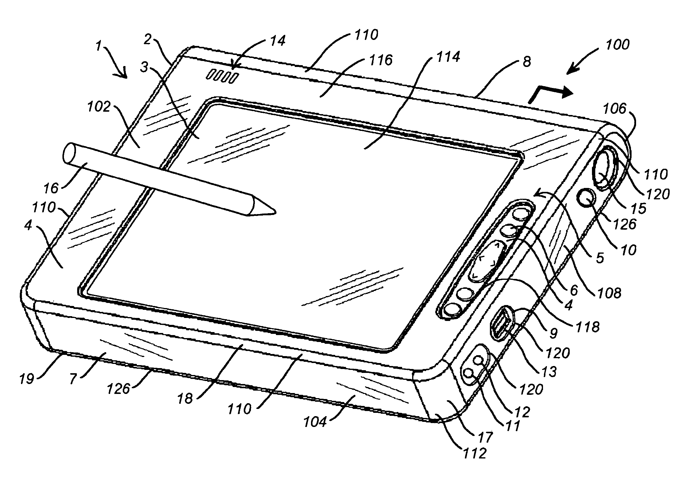 Protective cover for device having touch screen