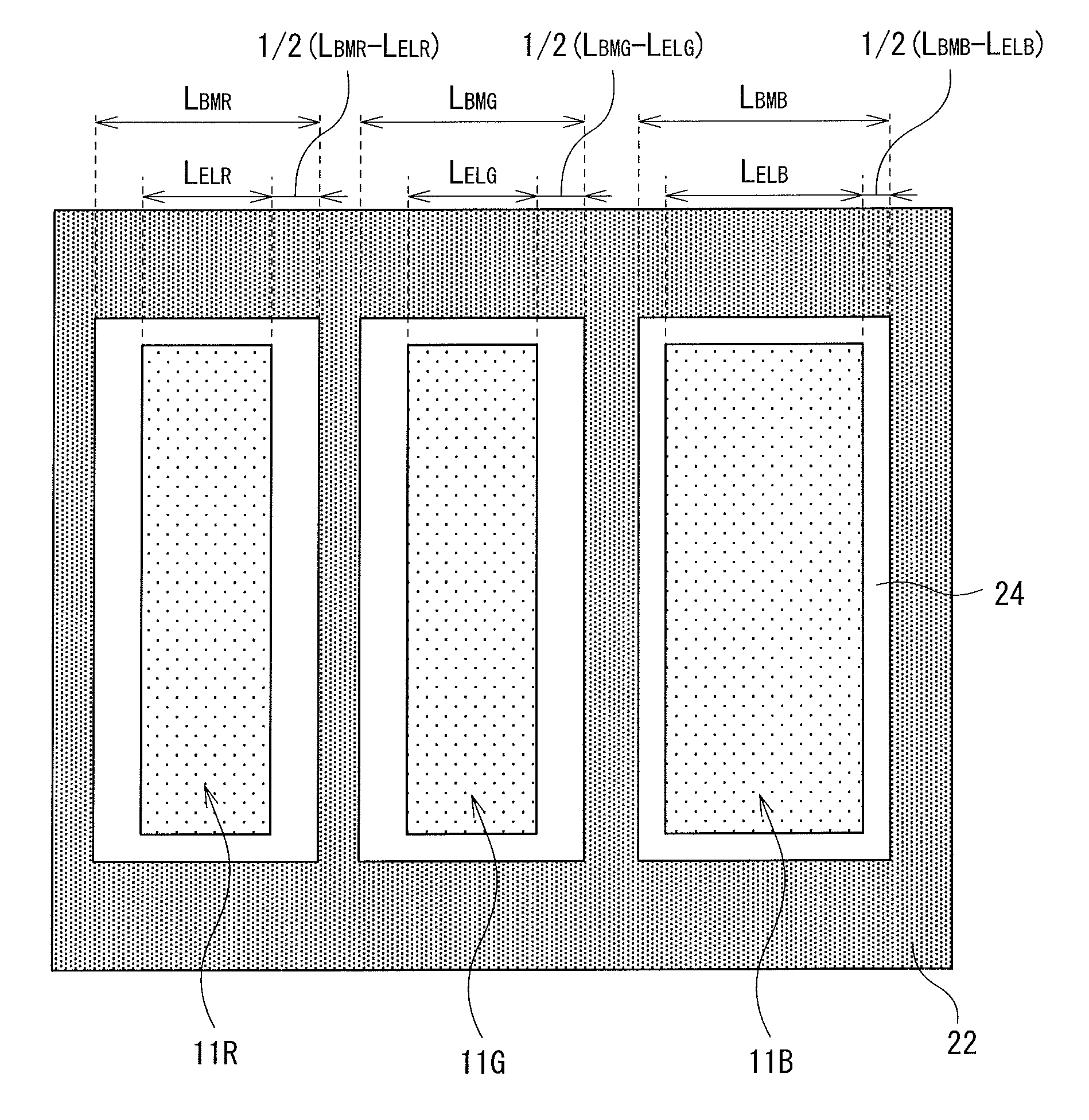Display device with clearance