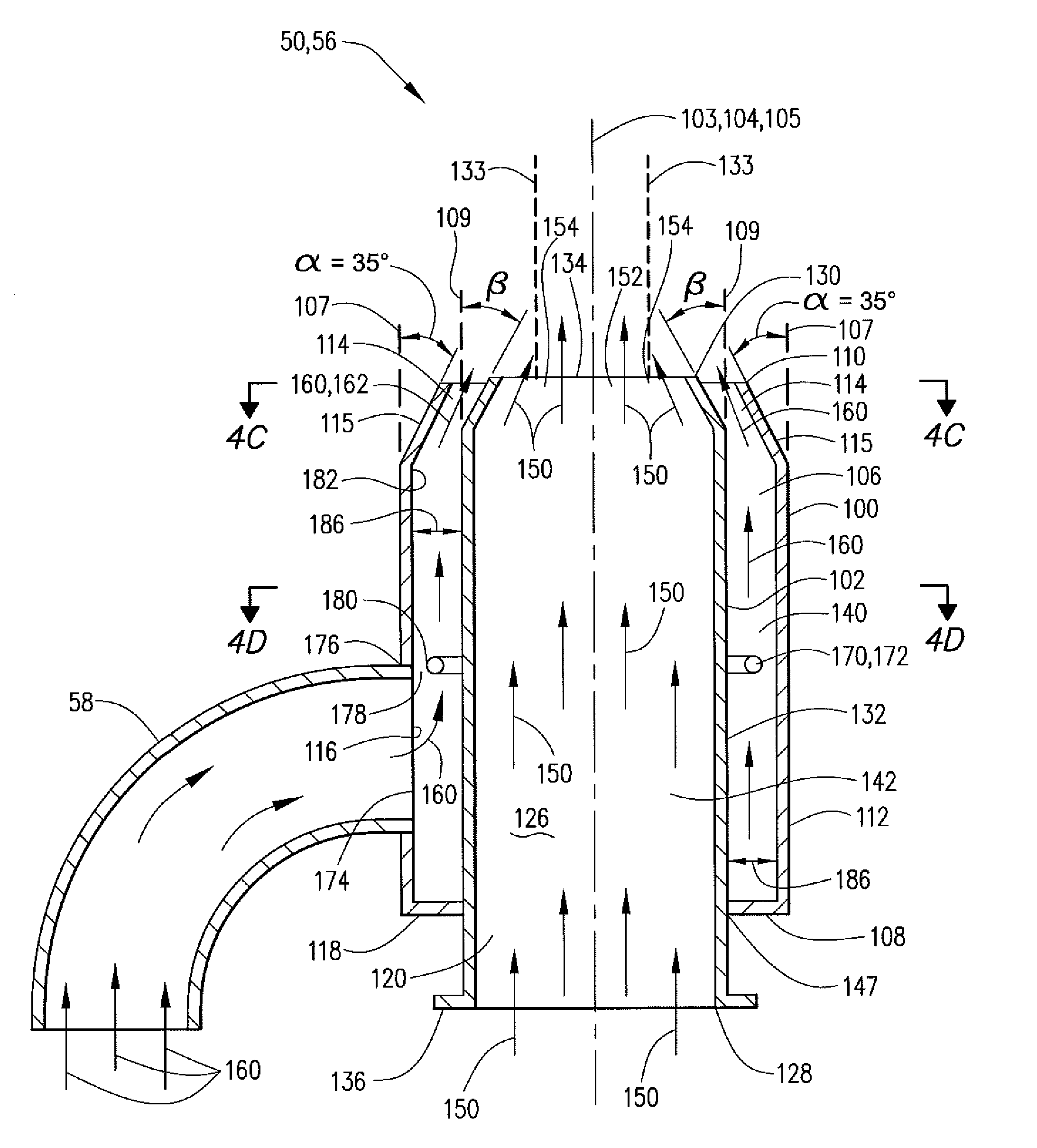 Air flare apparatus and method