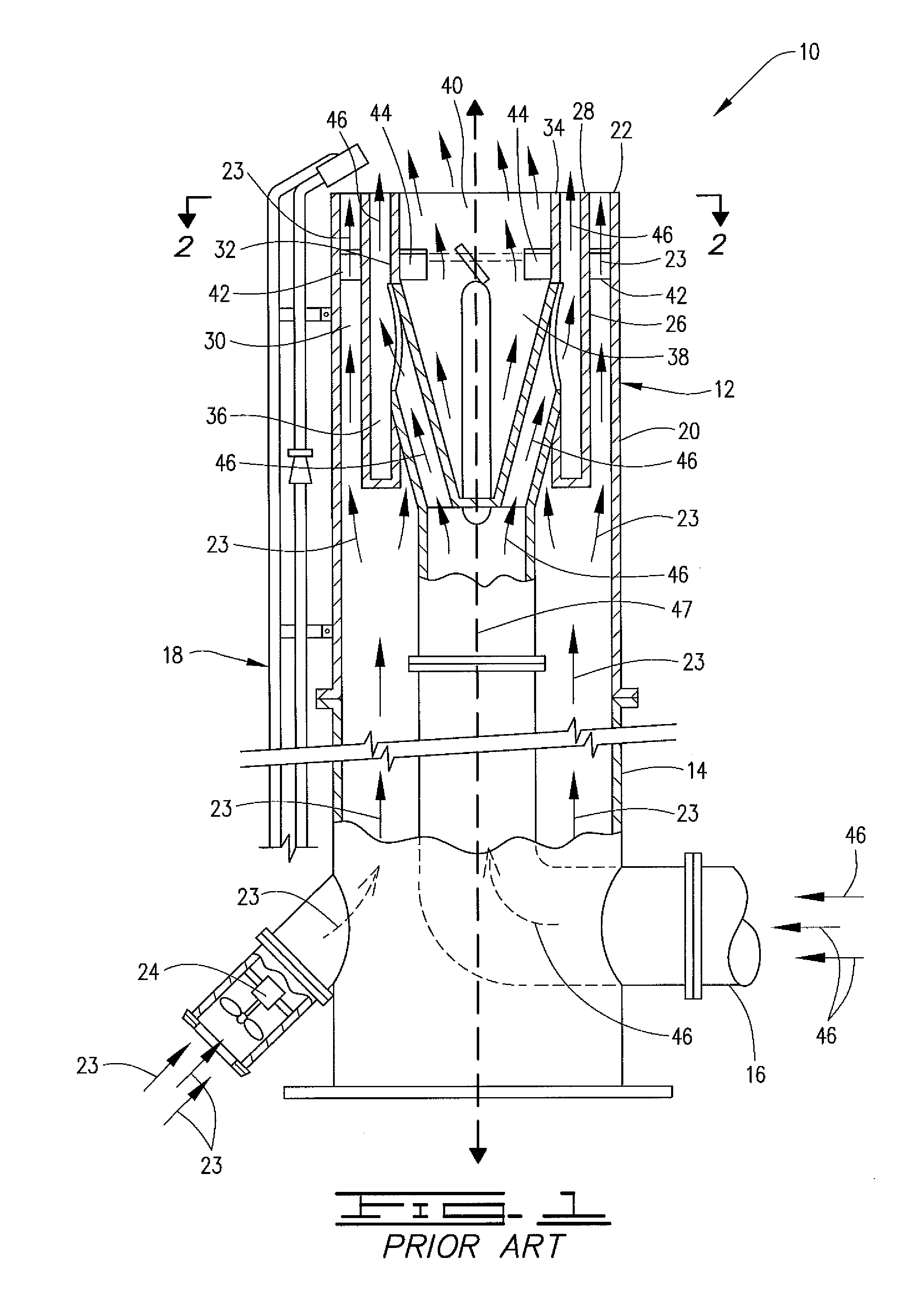 Air flare apparatus and method