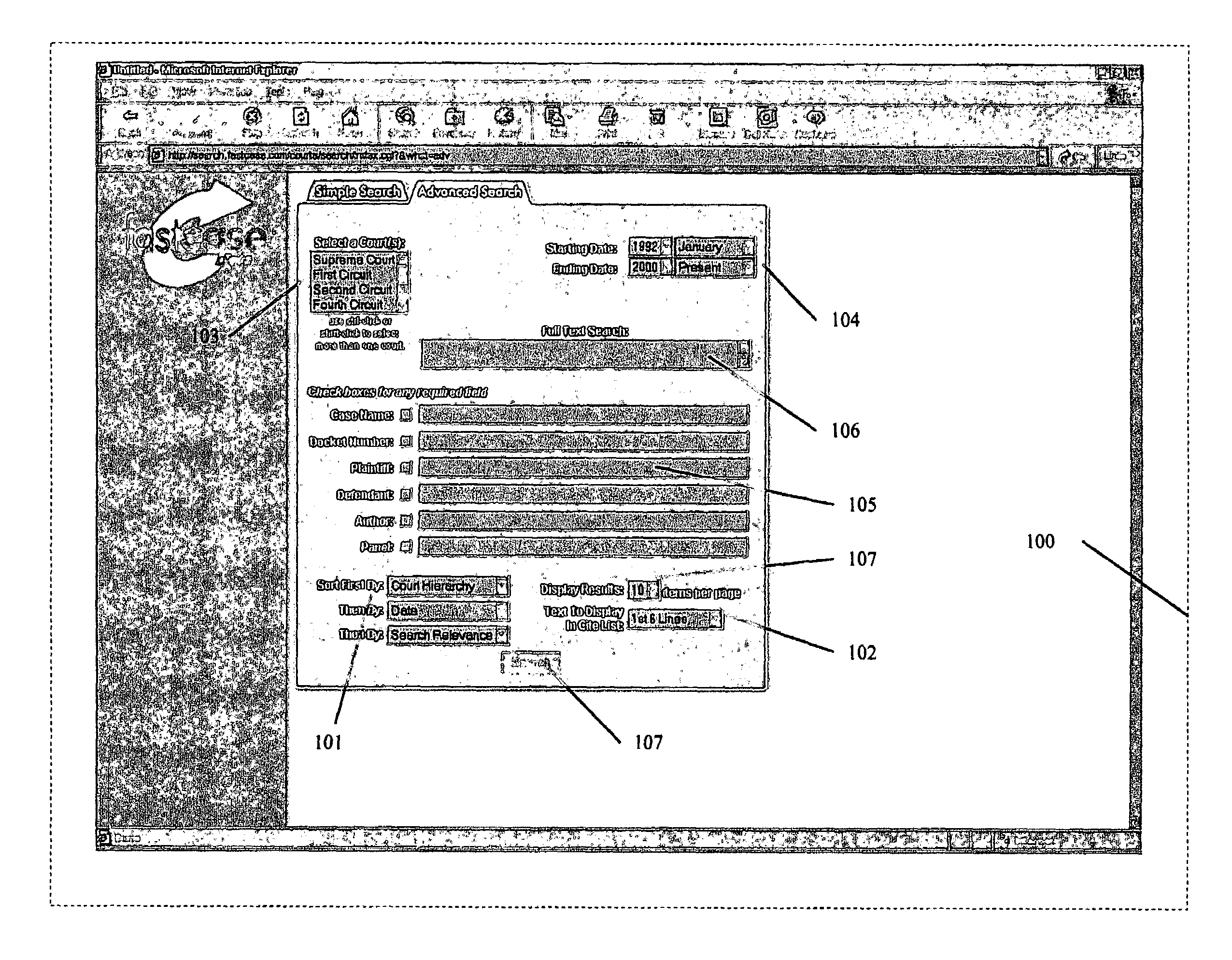 Apparatus and method for displaying records responsive to a database query